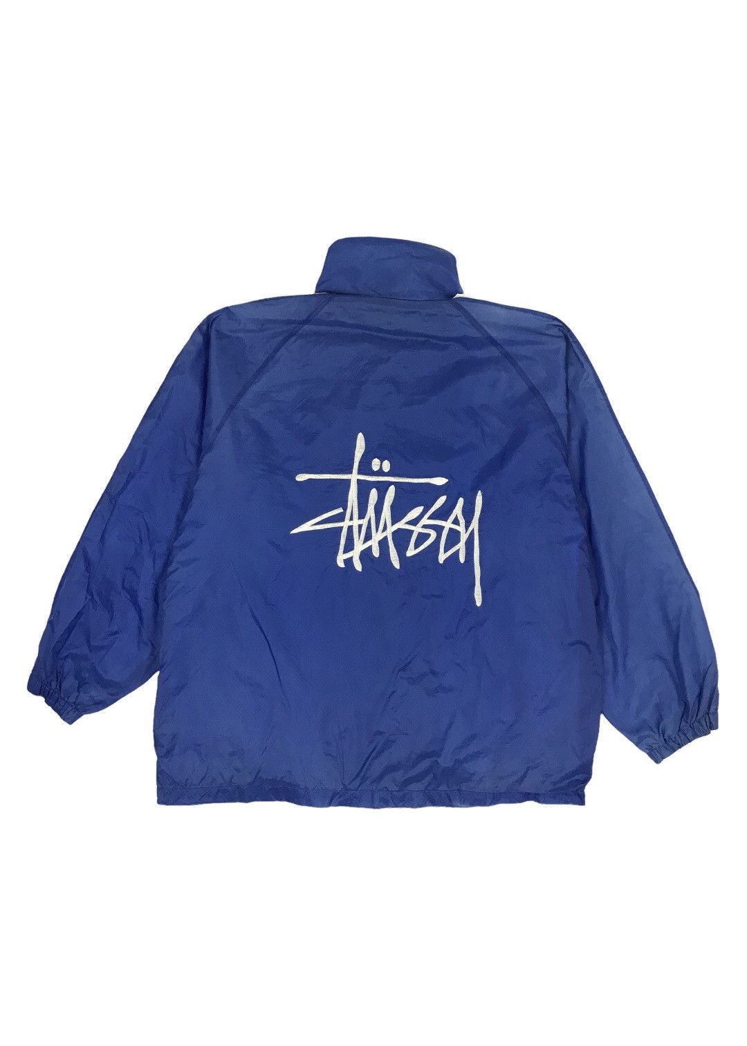 image of Stussy Signature Logo Windbreaker Jacket in Blue, Men's (Size XL)