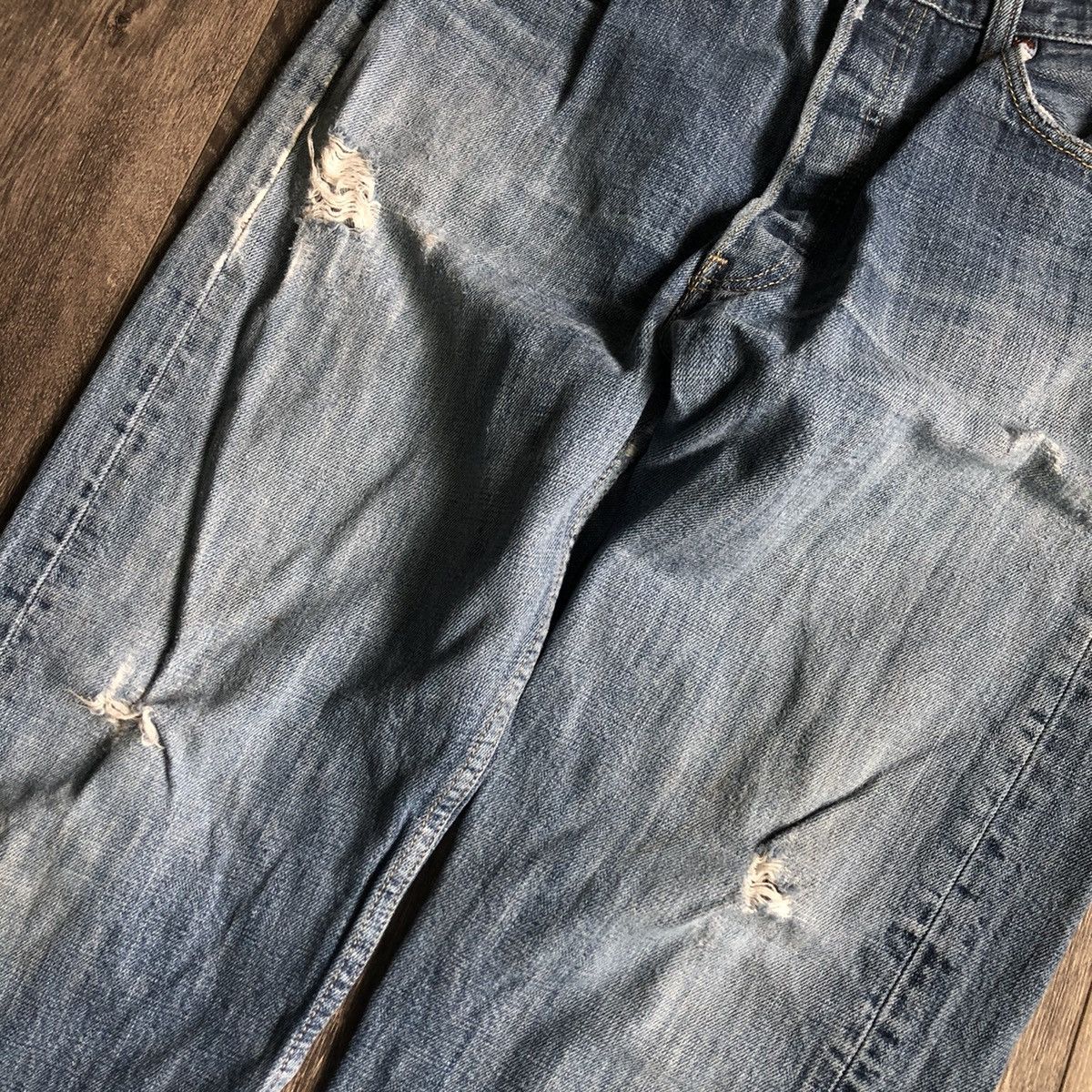 Levi's Vintage Levi’s 501 Buttonfly Distressed Denim Jeans 32x30 Size US 32 / EU 48 - 11 Thumbnail