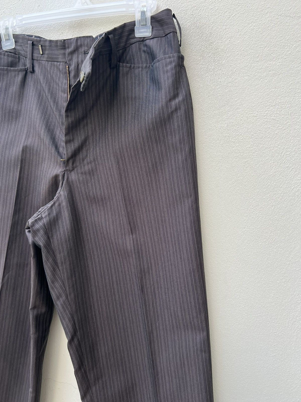 Matsuda Vintage 90s Nicole Yukio Kobayashi Stripe Brown Trouser Pant Size US 29 - 10 Thumbnail