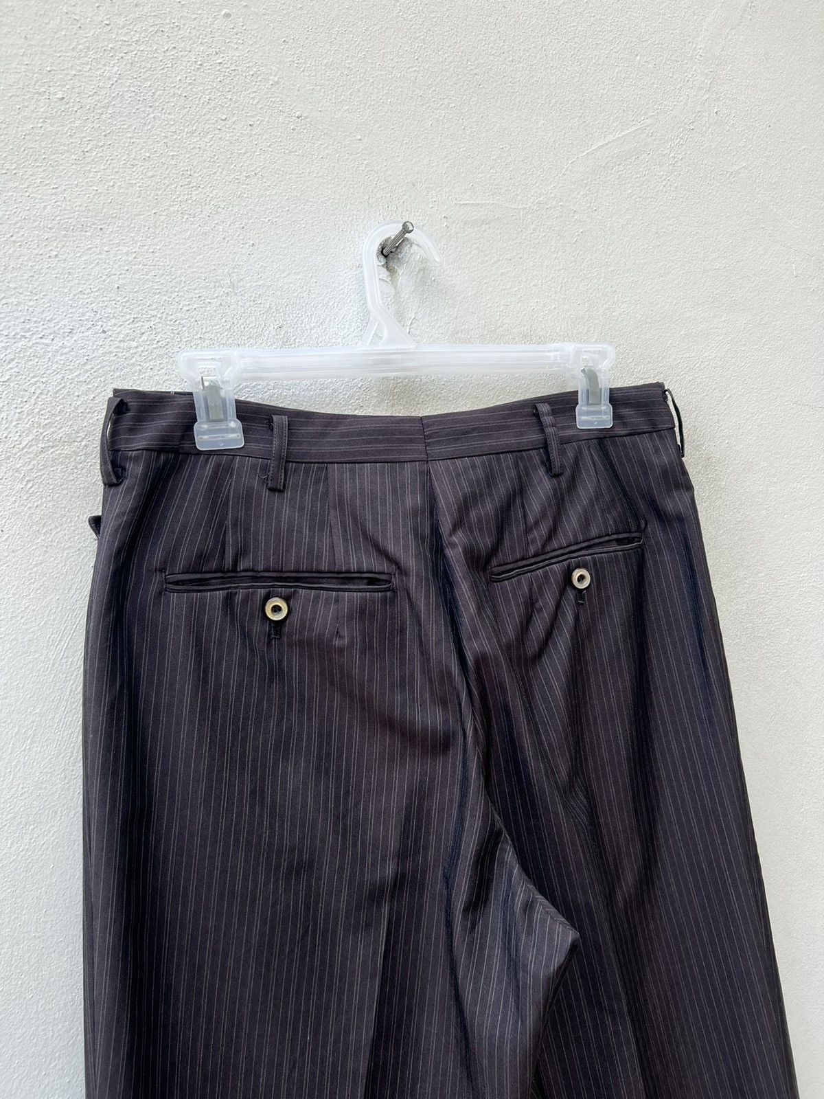 Matsuda Vintage 90s Nicole Yukio Kobayashi Stripe Brown Trouser Pant Size US 29 - 13 Thumbnail