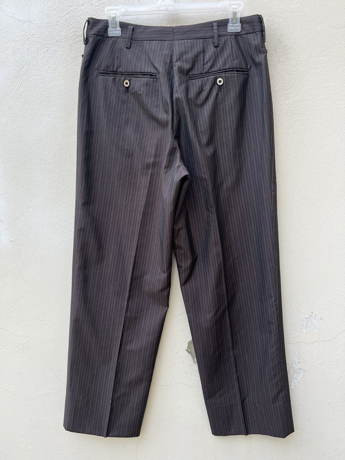 Matsuda Vintage 90s Nicole Yukio Kobayashi Stripe Brown Trouser Pant Size US 29 - 12 Thumbnail