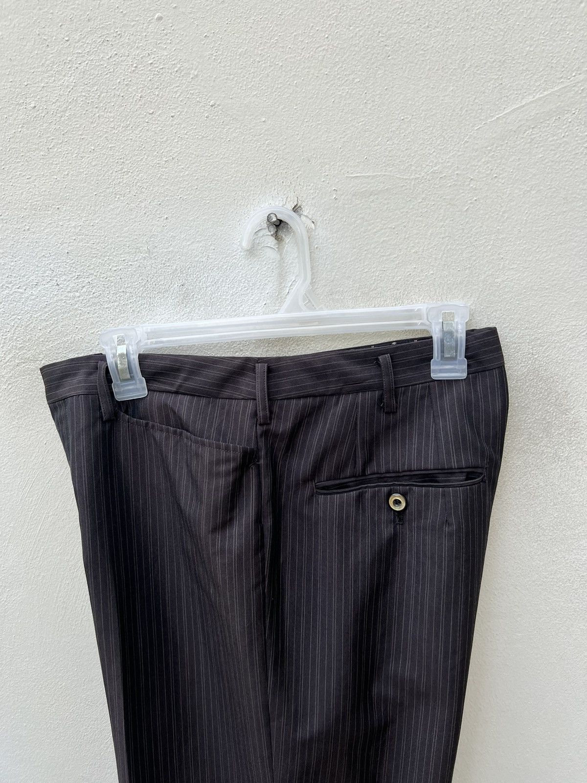 Matsuda Vintage 90s Nicole Yukio Kobayashi Stripe Brown Trouser Pant Size US 29 - 18 Thumbnail