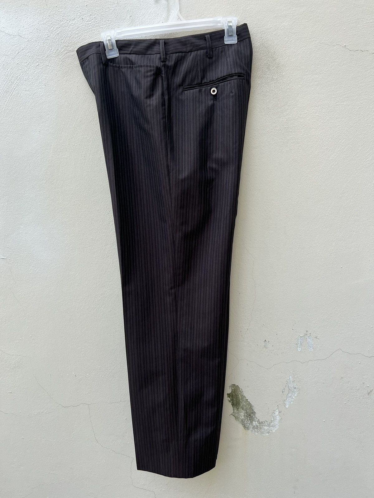Matsuda Vintage 90s Nicole Yukio Kobayashi Stripe Brown Trouser Pant Size US 29 - 17 Thumbnail