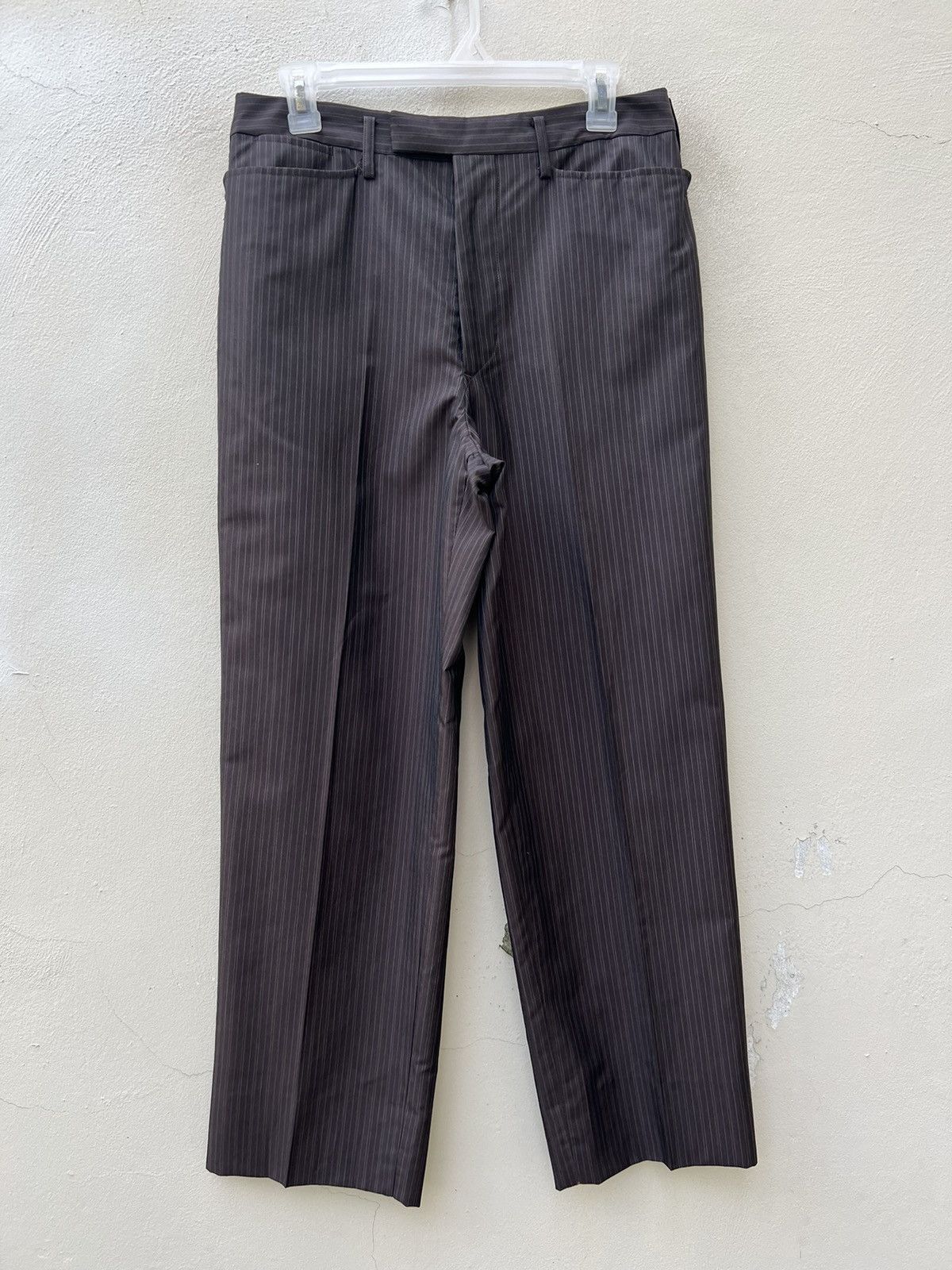 Matsuda Vintage 90s Nicole Yukio Kobayashi Stripe Brown Trouser Pant Size US 29 - 6 Thumbnail