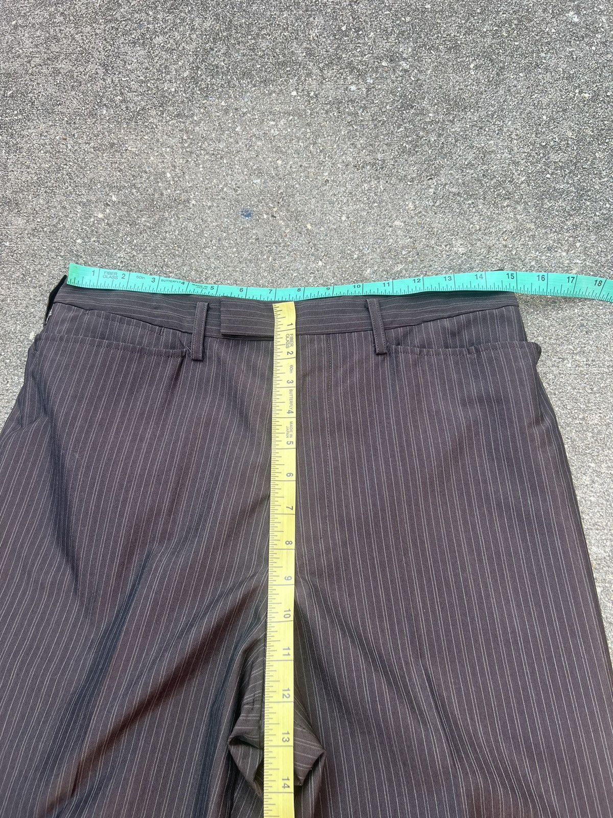 Matsuda Vintage 90s Nicole Yukio Kobayashi Stripe Brown Trouser Pant Size US 29 - 2 Thumbnail