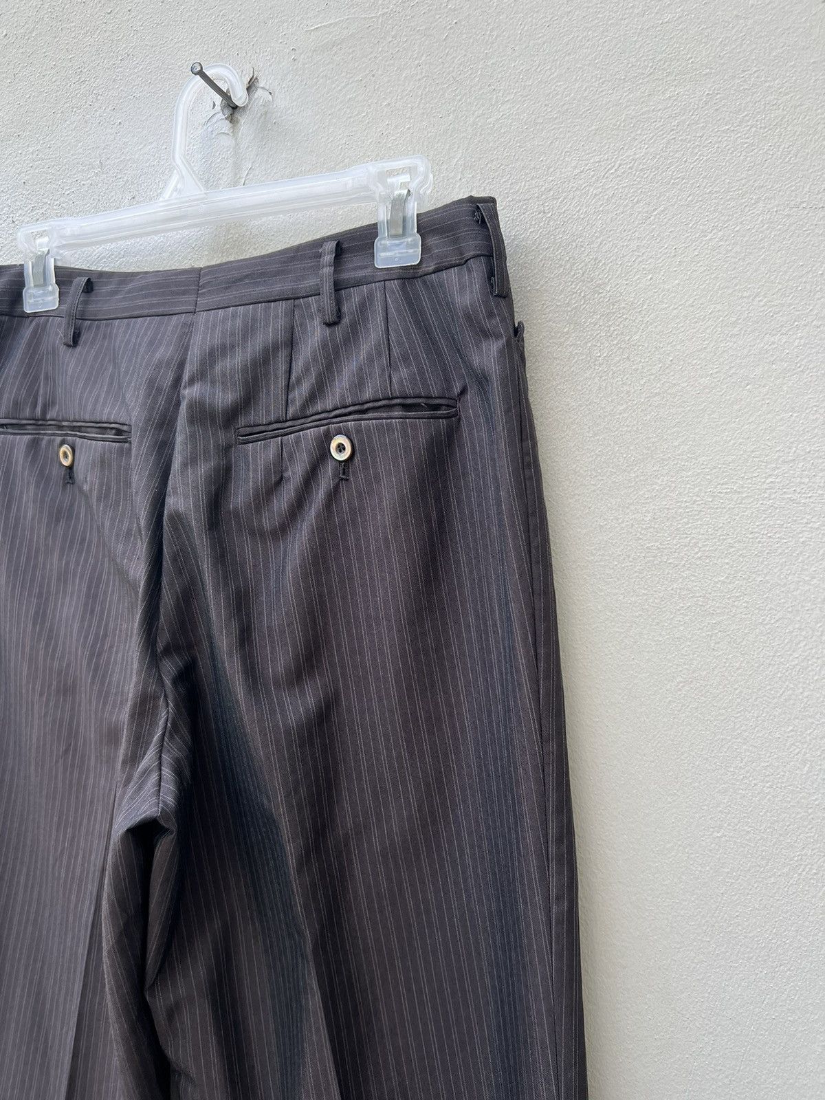 Matsuda Vintage 90s Nicole Yukio Kobayashi Stripe Brown Trouser Pant Size US 29 - 15 Thumbnail
