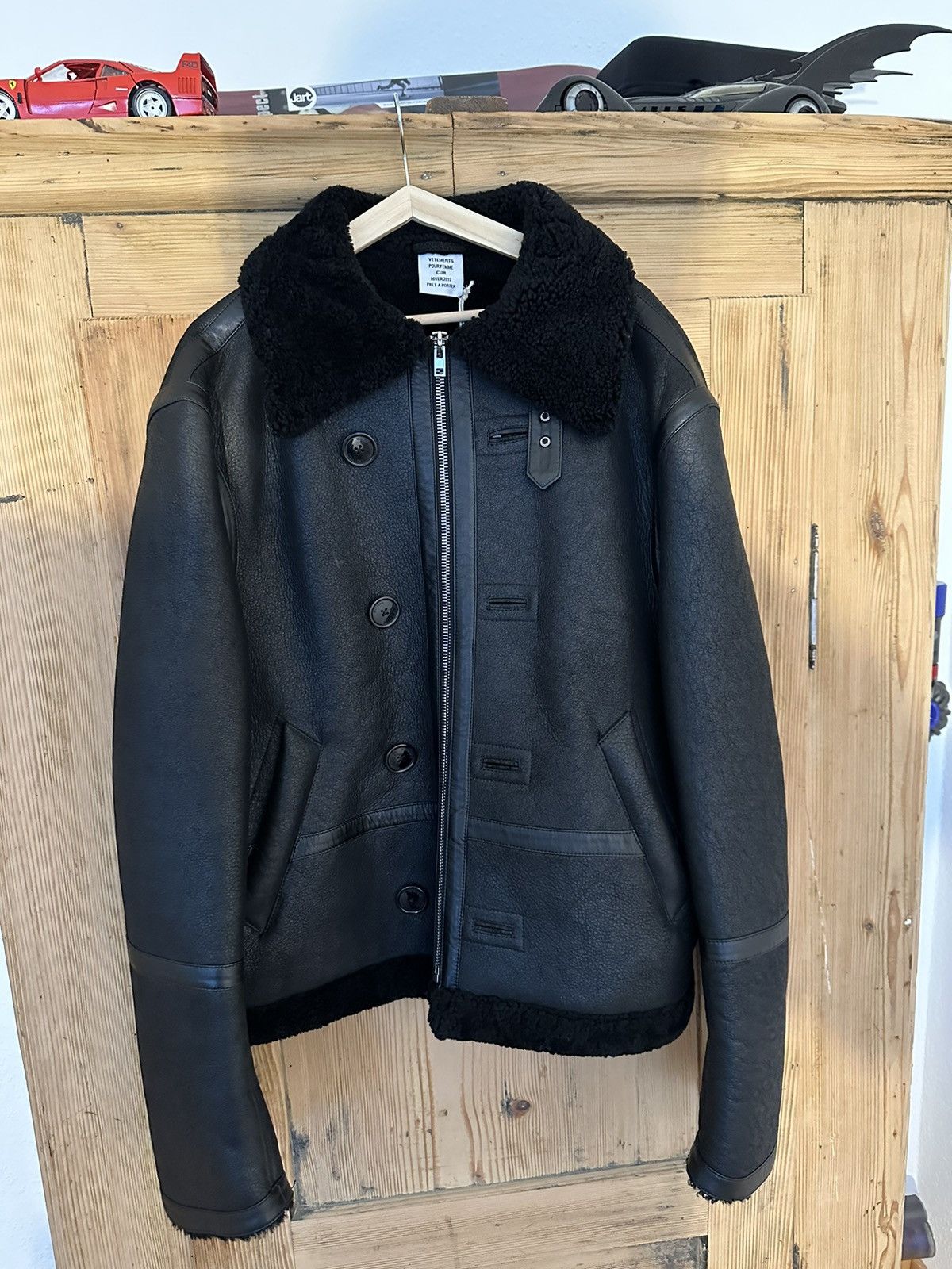 image of Vetements Shearling Jacket Aw16 in Black, Men's (Size Small)