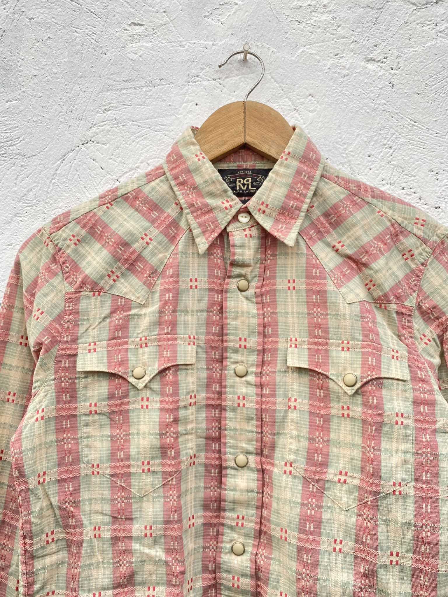 RRL Ralph Lauren Western Flannel Polo Size US M / EU 48-50 / 2 - 3 Thumbnail