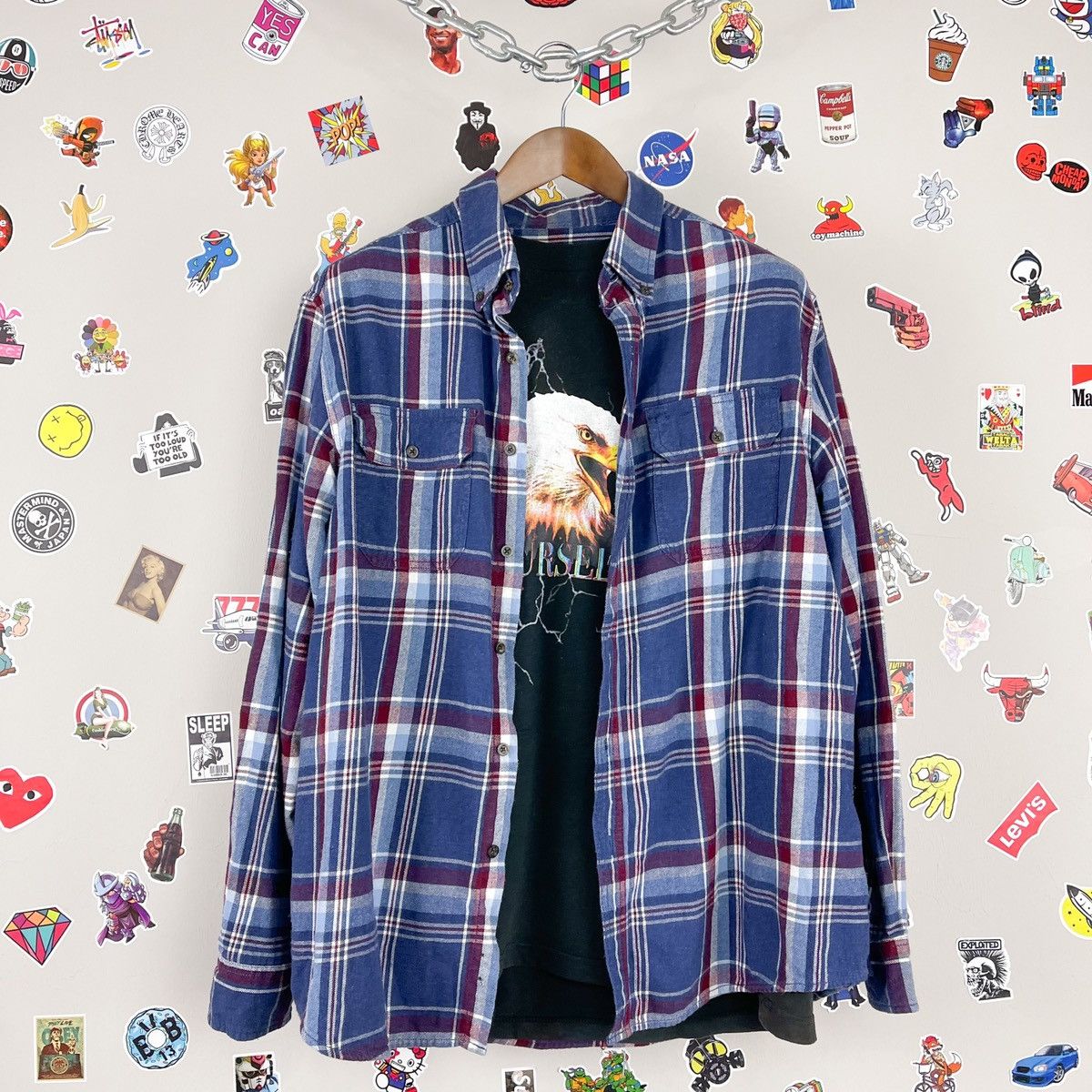 Flannel × Vintage Vintage Travis Scott Kanye Style Quilted Flannel Size US XL / EU 56 / 4 - 1 Thumbnail