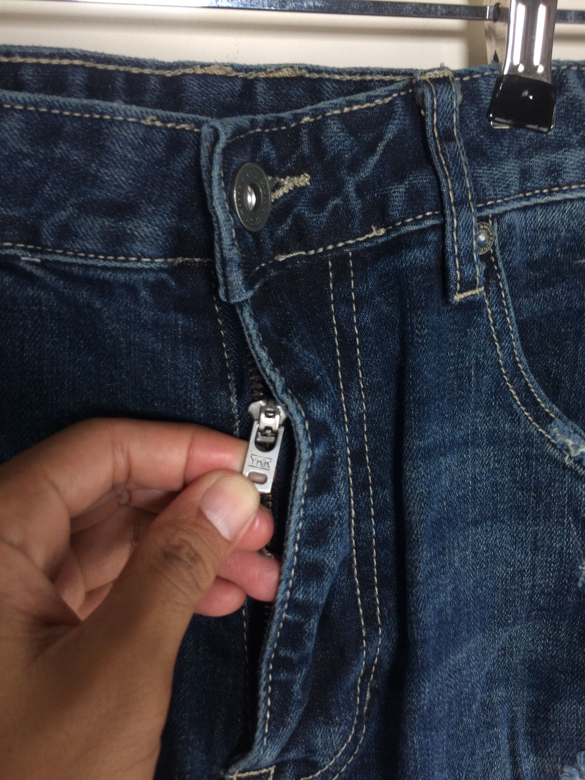 Japanese Brand × Smoke Rise Smoke Rise Japanese Brand Patchwork Distressed Denim Size US 35 - 13 Thumbnail