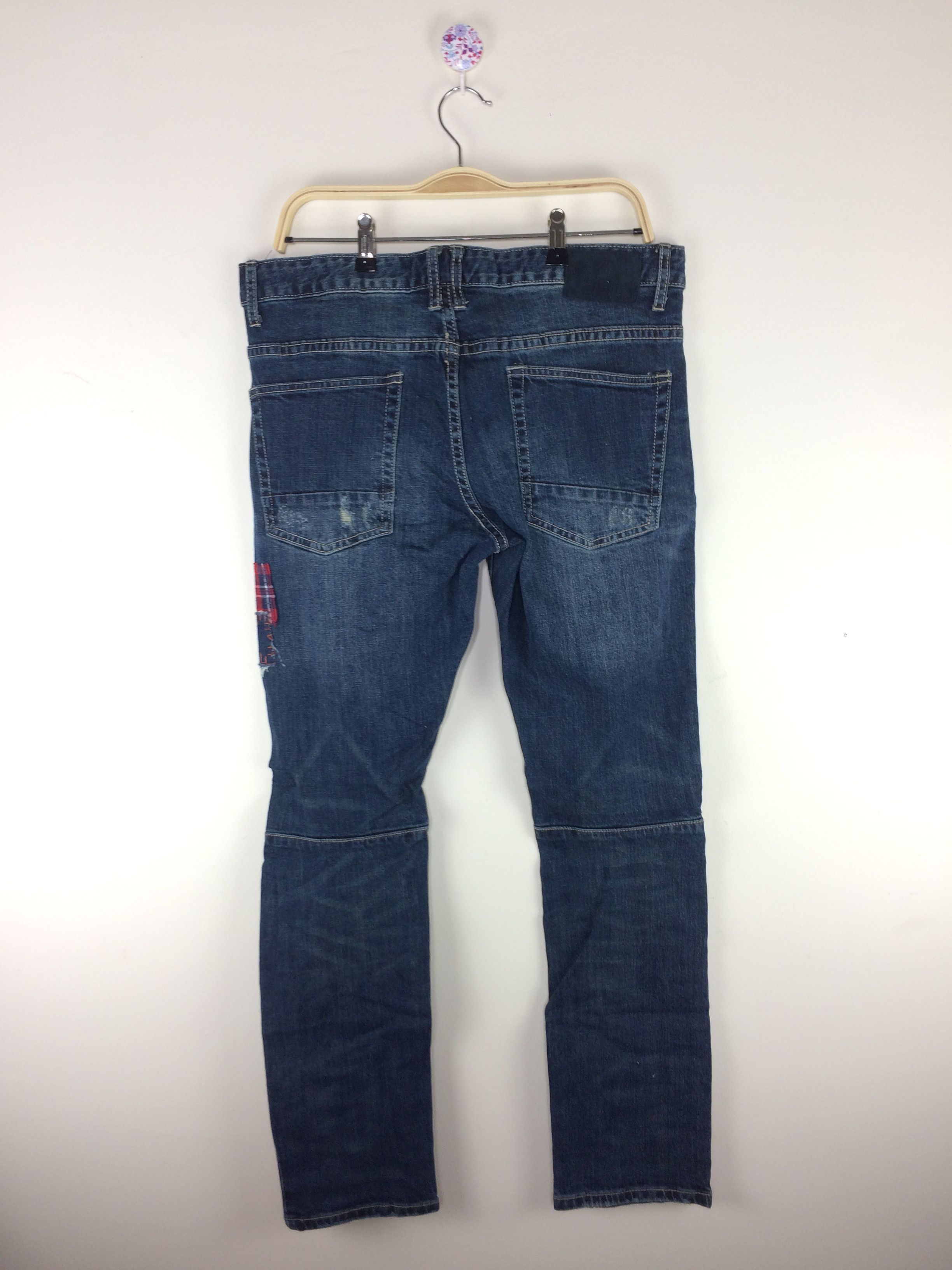 Japanese Brand × Smoke Rise Smoke Rise Japanese Brand Patchwork Distressed Denim Size US 35 - 14 Thumbnail