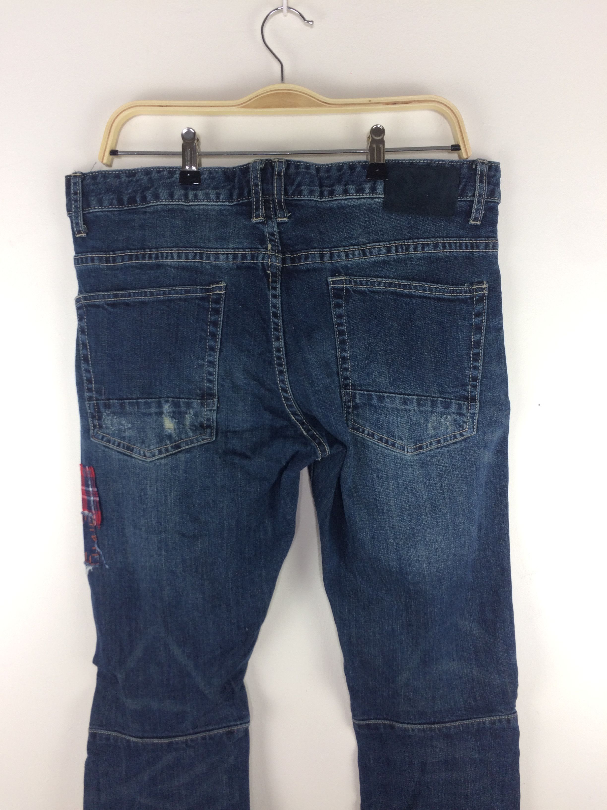 Japanese Brand × Smoke Rise Smoke Rise Japanese Brand Patchwork Distressed Denim Size US 35 - 16 Thumbnail