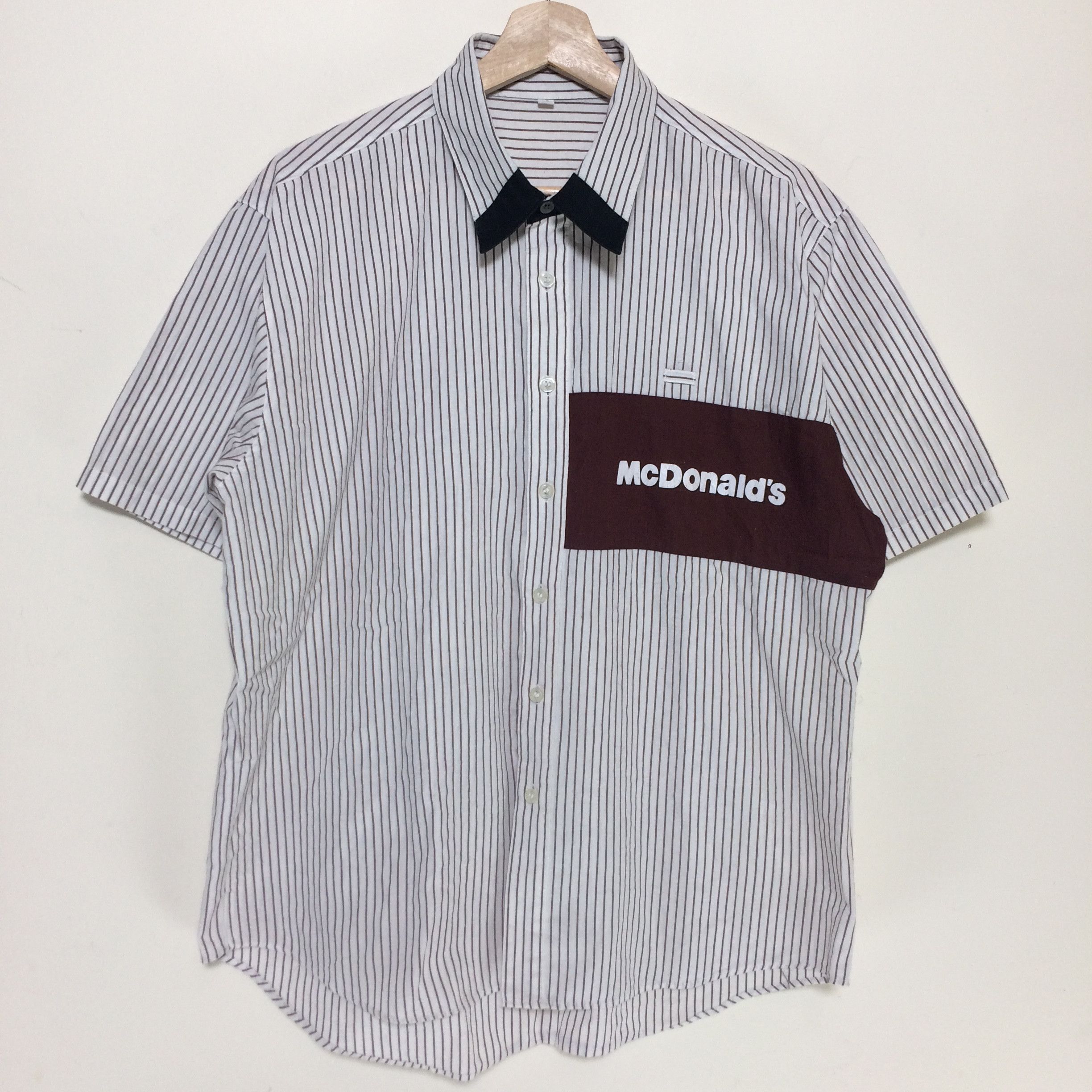 Uniform Wares × Vintage Vintage McDonald's Stripe Button Up Uniform Shirt Size US L / EU 52-54 / 3 - 2 Thumbnail