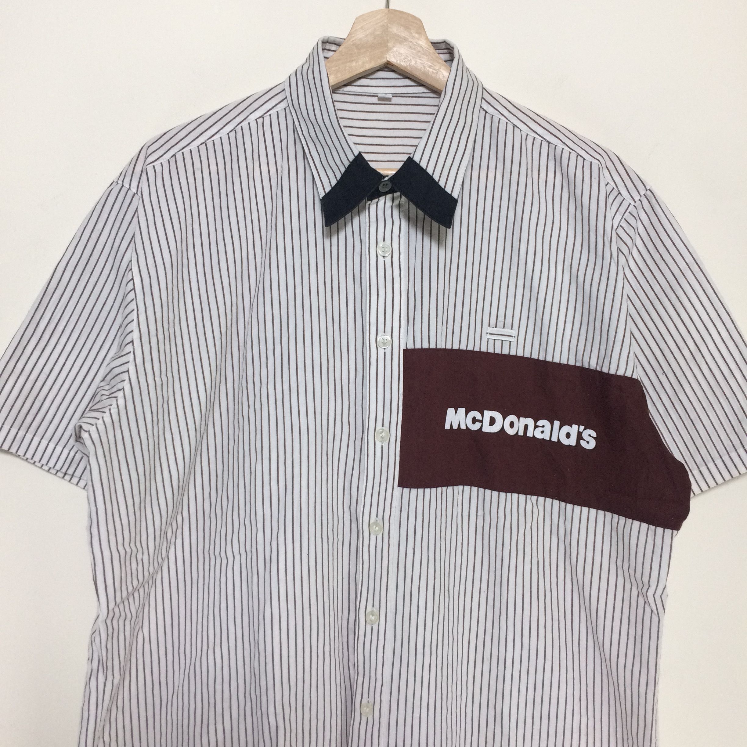 Uniform Wares × Vintage Vintage McDonald's Stripe Button Up Uniform Shirt Size US L / EU 52-54 / 3 - 3 Thumbnail