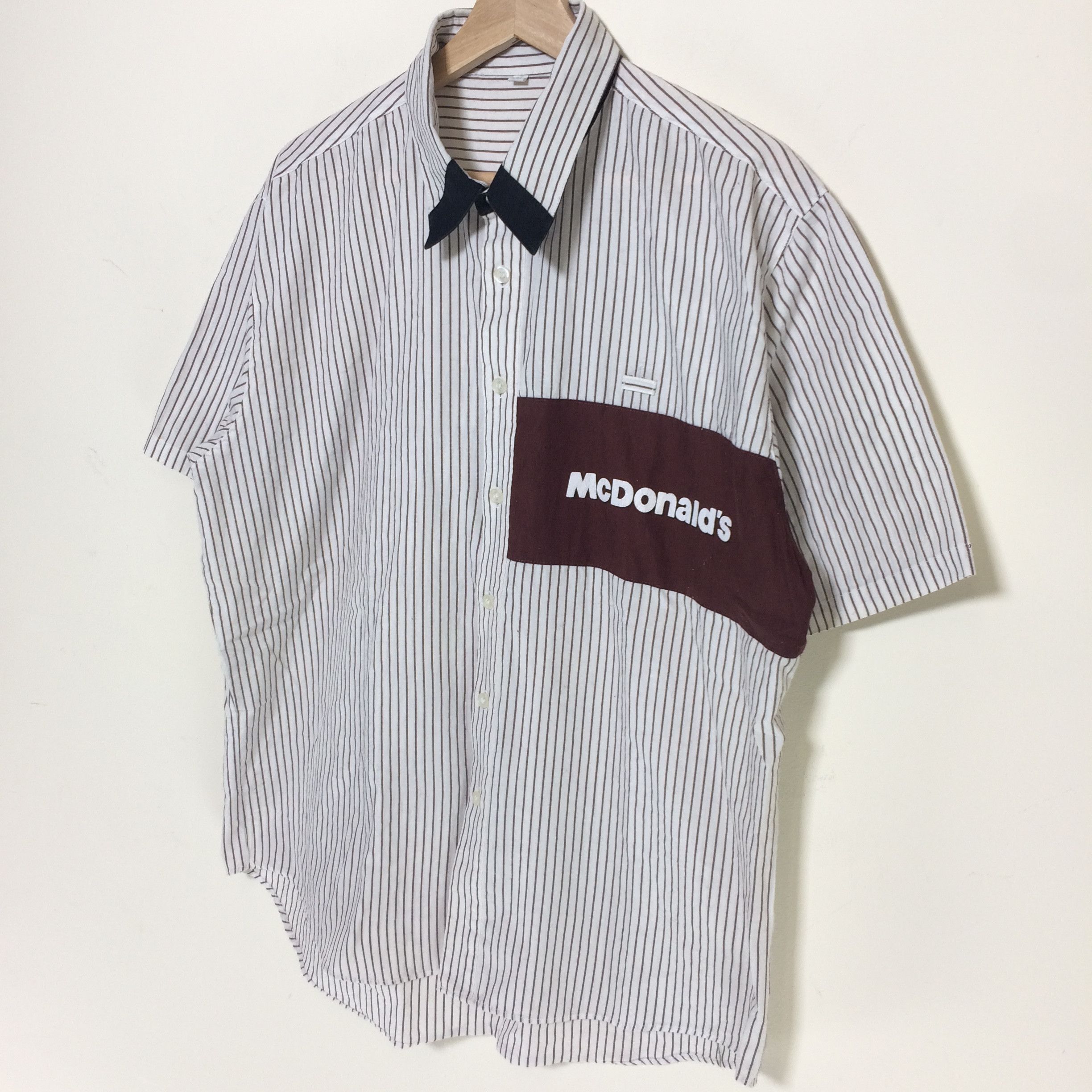 Uniform Wares × Vintage Vintage McDonald's Stripe Button Up Uniform Shirt Size US L / EU 52-54 / 3 - 4 Thumbnail