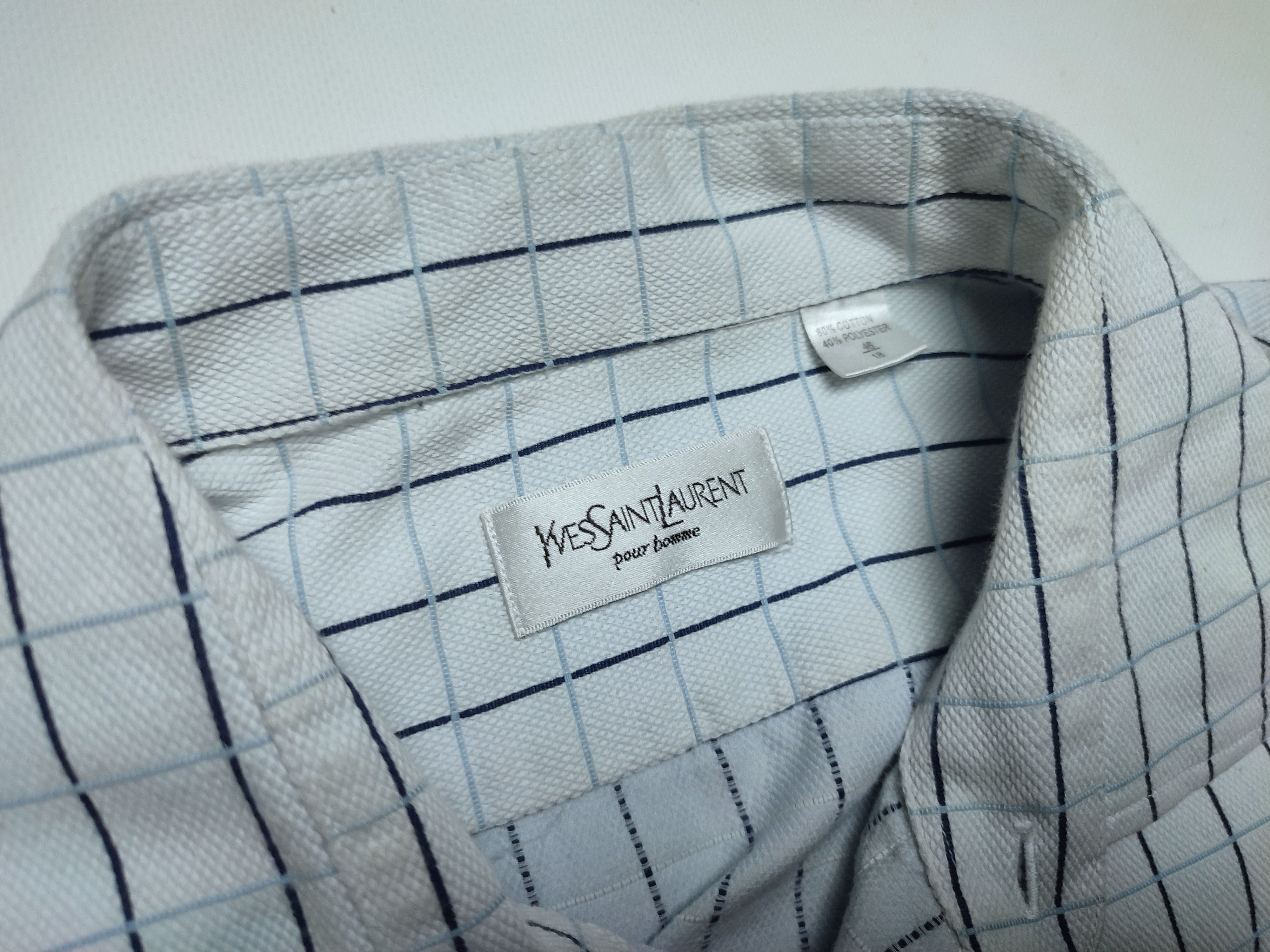 Yves Saint Laurent Vtg YSL Blue cufflinks button shirt Size US XL / EU 56 / 4 - 5 Thumbnail