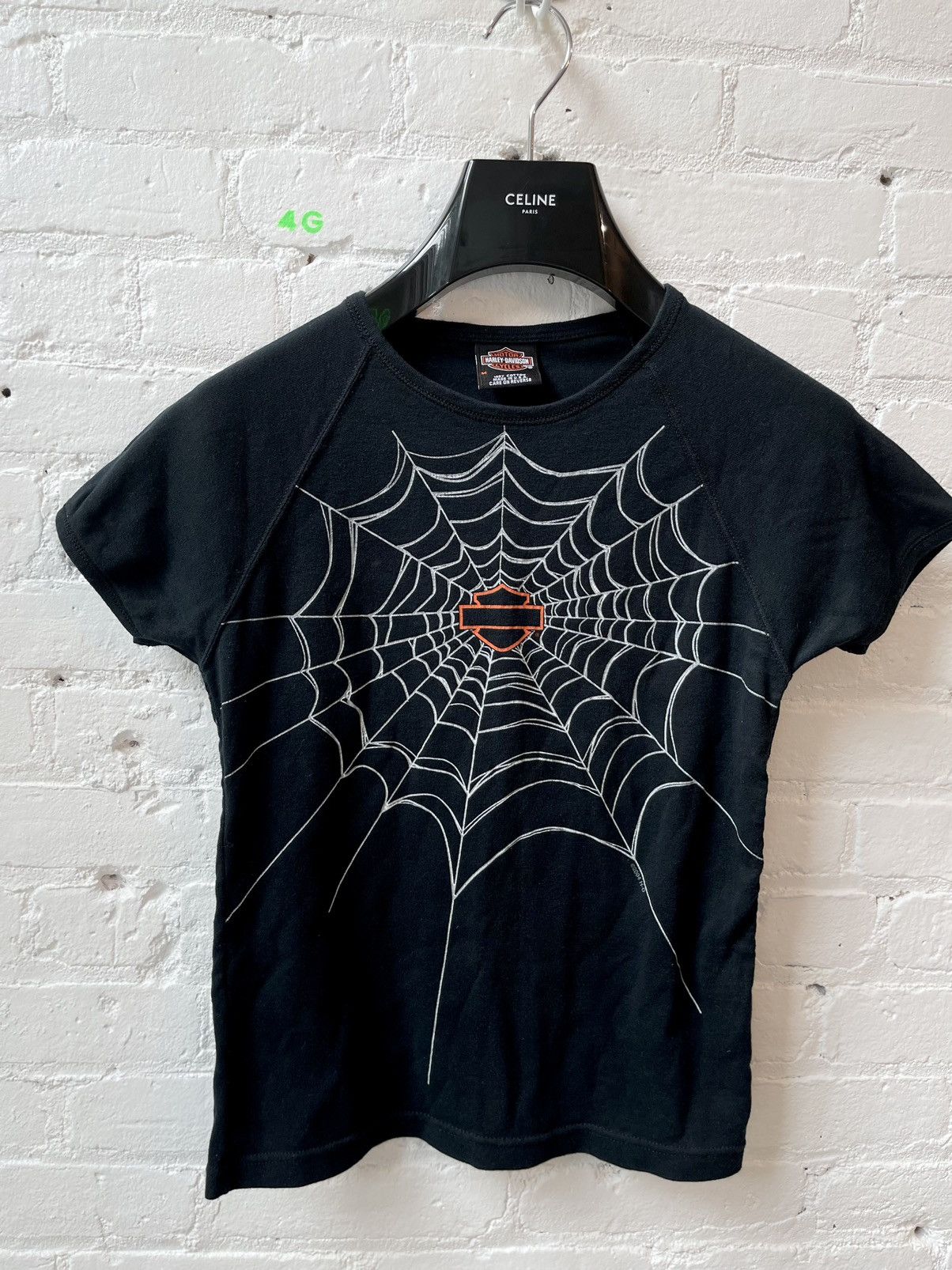 image of Harley Davidson Spider Web Shirt Xs S in Black, Men's (Size Small)