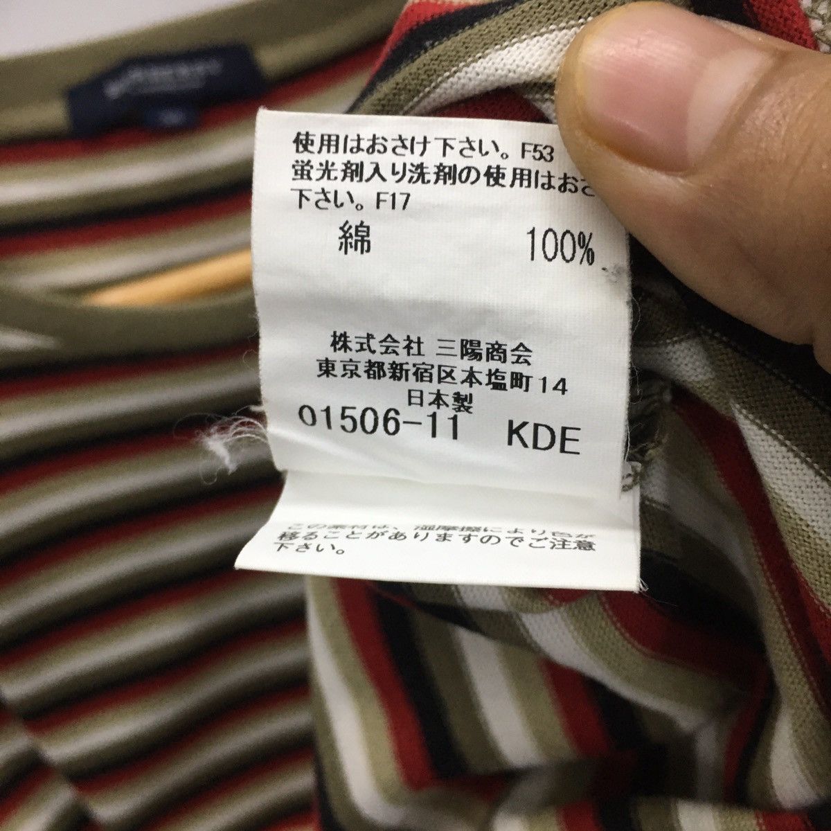 Burberry Rare BURBERRY Striped Small Logo Embroidery Tshirt Size US M / EU 48-50 / 2 - 5 Thumbnail