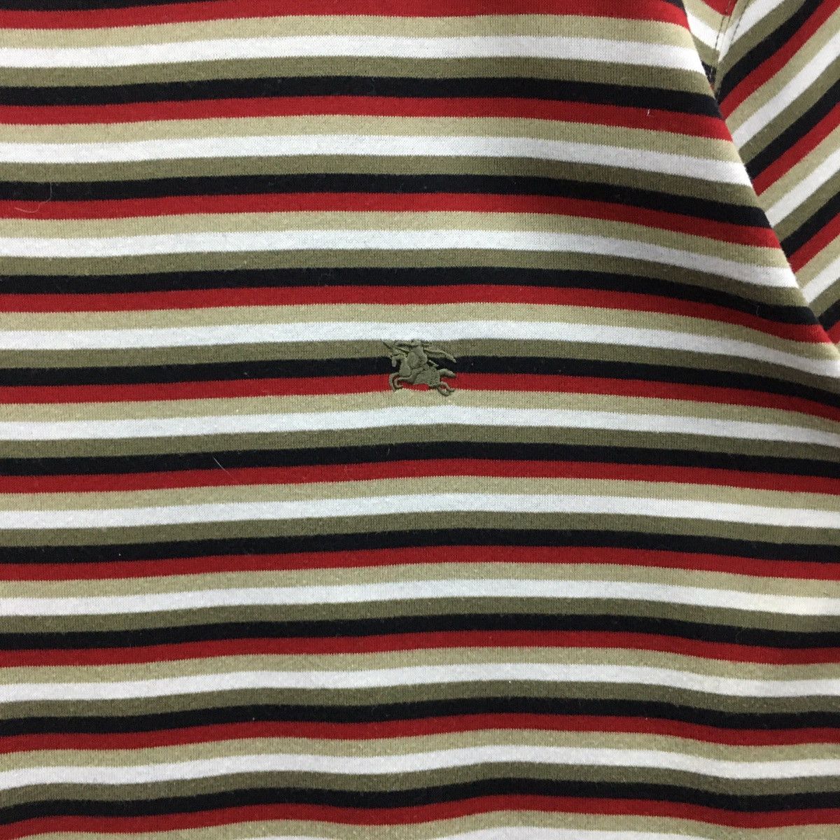 Burberry Rare BURBERRY Striped Small Logo Embroidery Tshirt Size US M / EU 48-50 / 2 - 6 Thumbnail