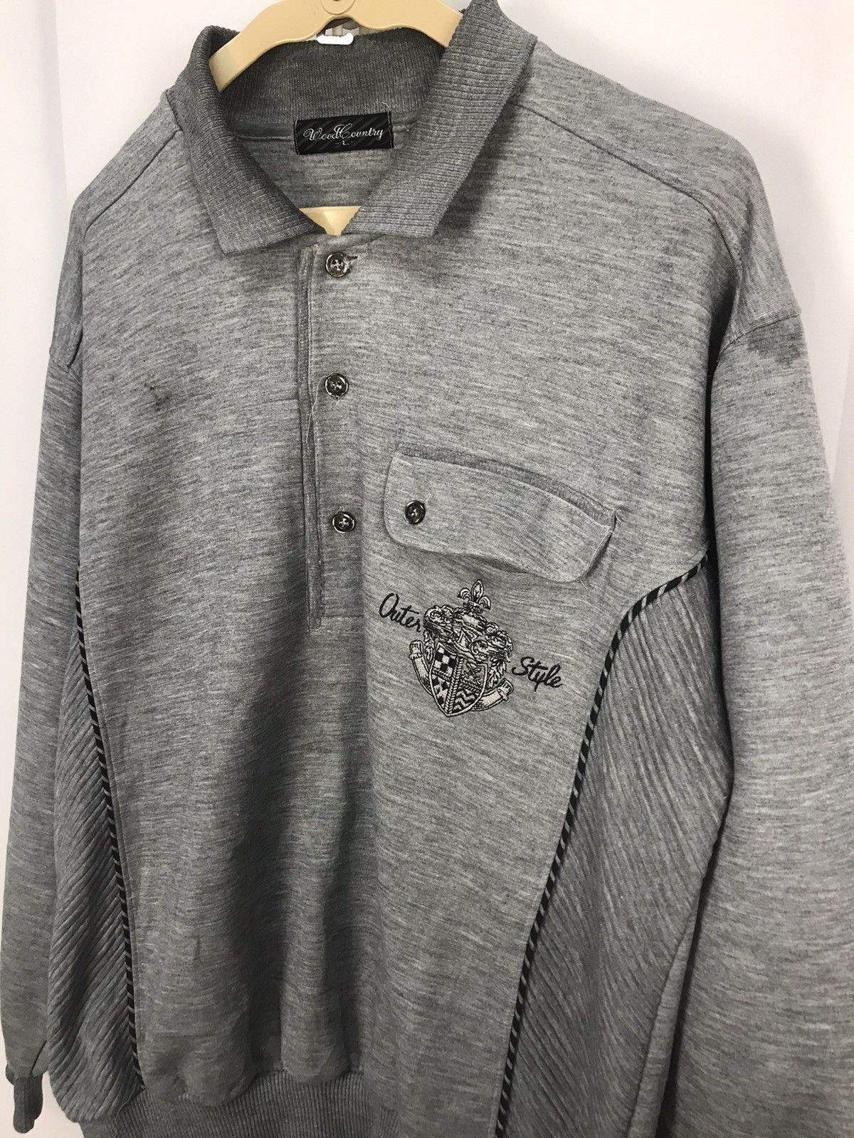 Japanese Brand × Vintage Vintage half button up sweatshirt by wood country Size US M / EU 48-50 / 2 - 6 Thumbnail