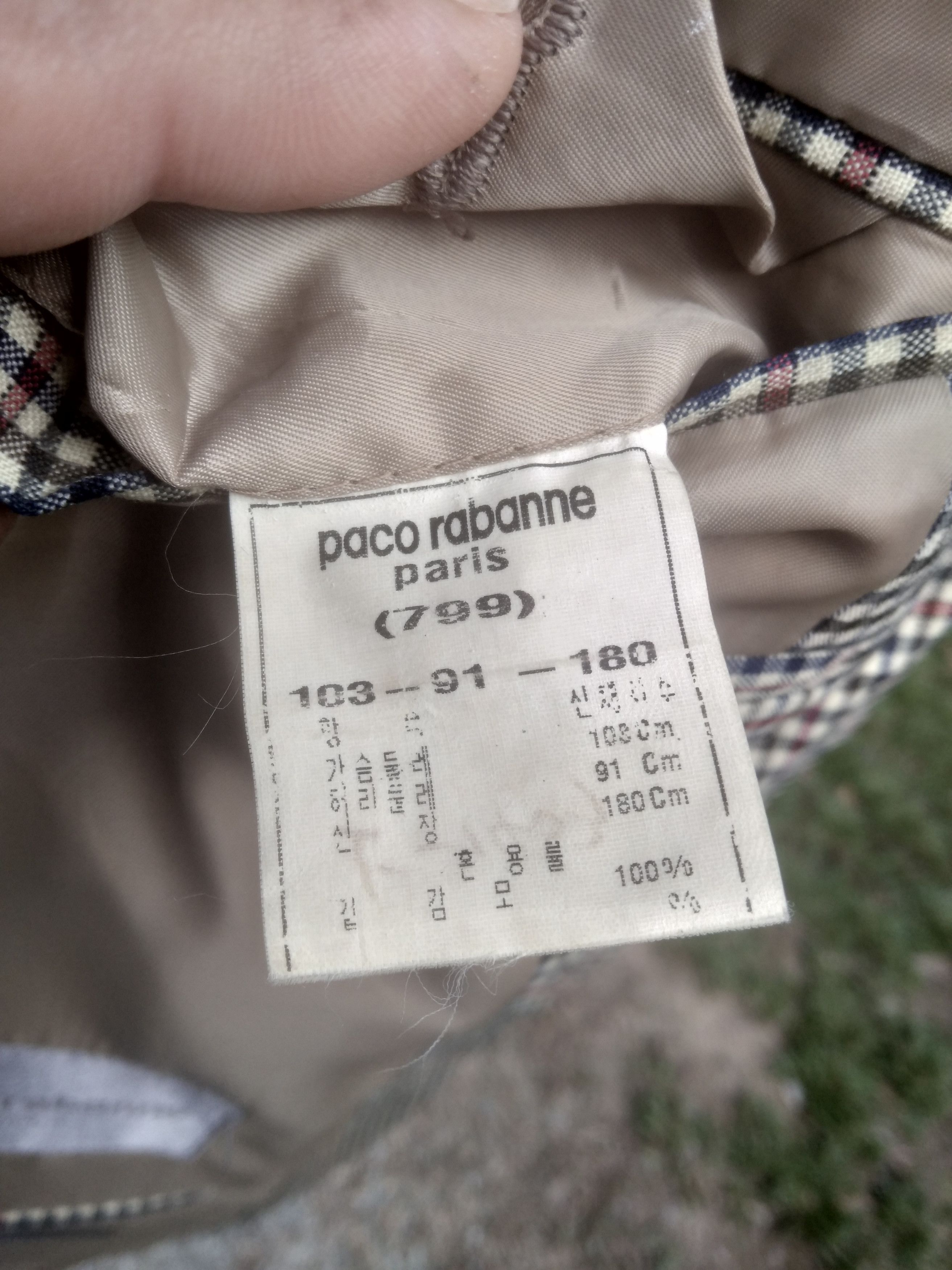 Designer VINTAGE PACO RABANNE LIGHT BLAZER Size US L / EU 52-54 / 3 - 9 Thumbnail