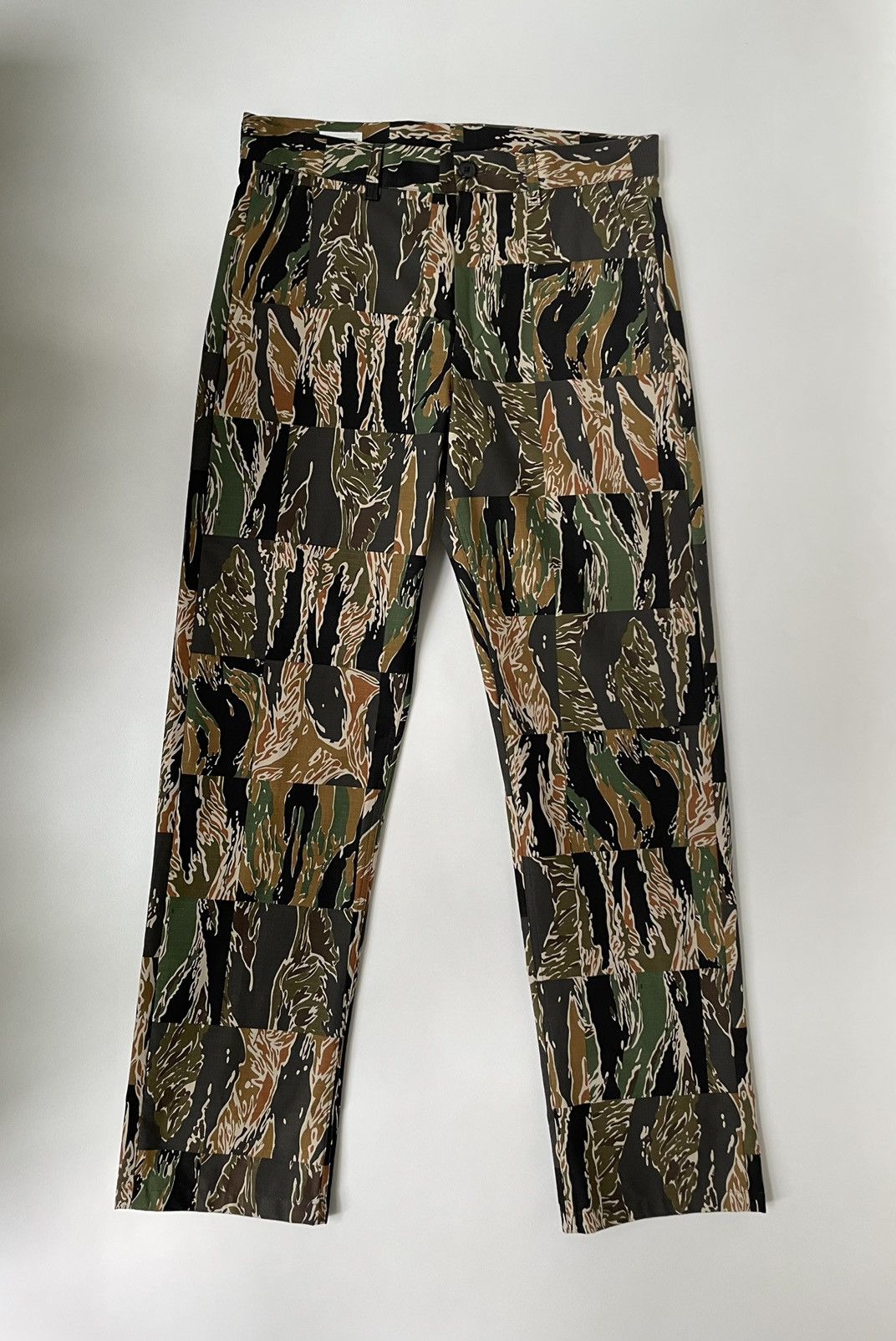 image of Dries Van Noten S/s 20 Patchwork Tiger Camo Trousers in Camouflage, Men's (Size 32)