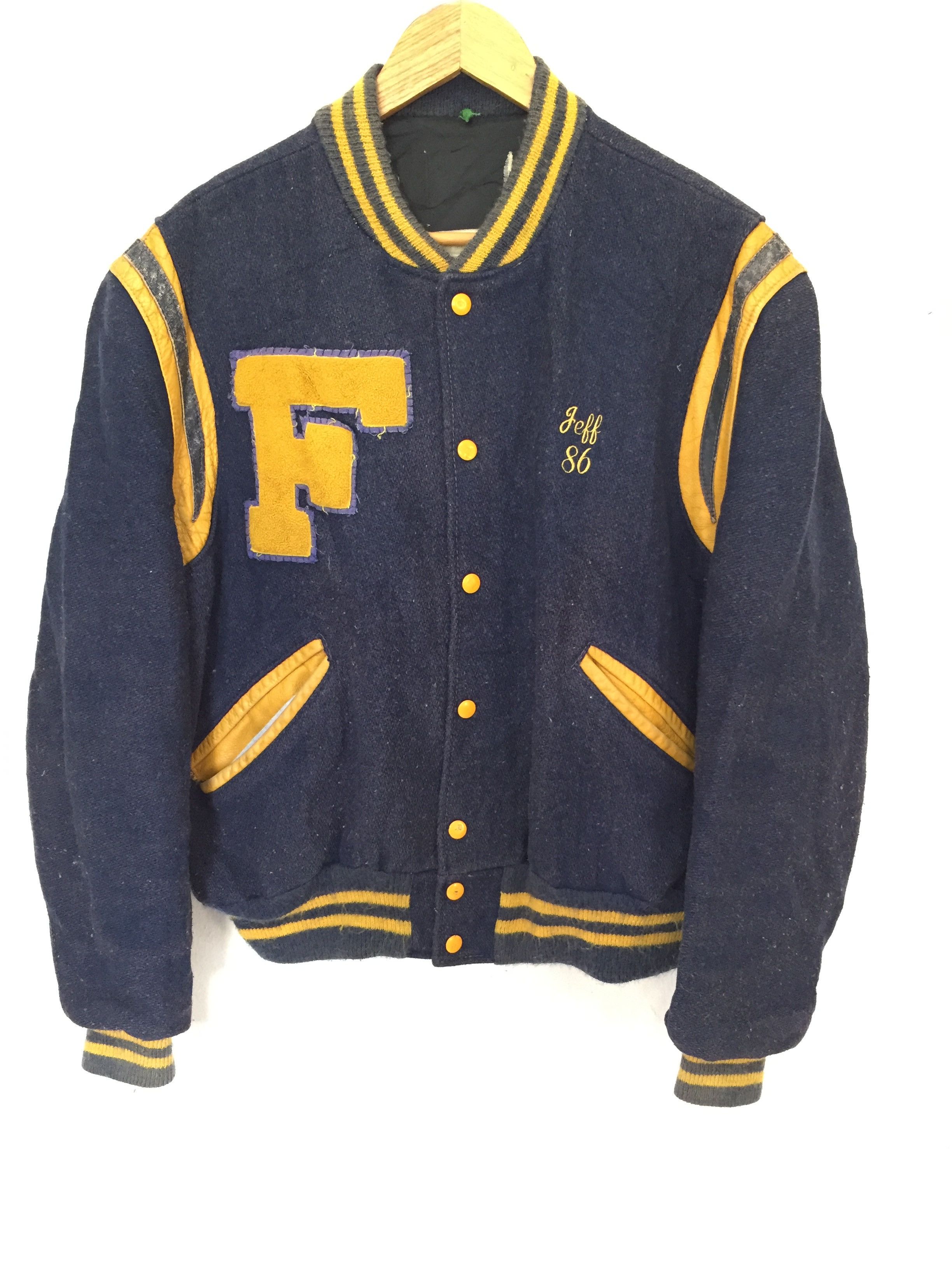 Vintage 70's Findlay trojans wool teddy varsity jacket Size US M / EU 48-50 / 2 - 6 Thumbnail
