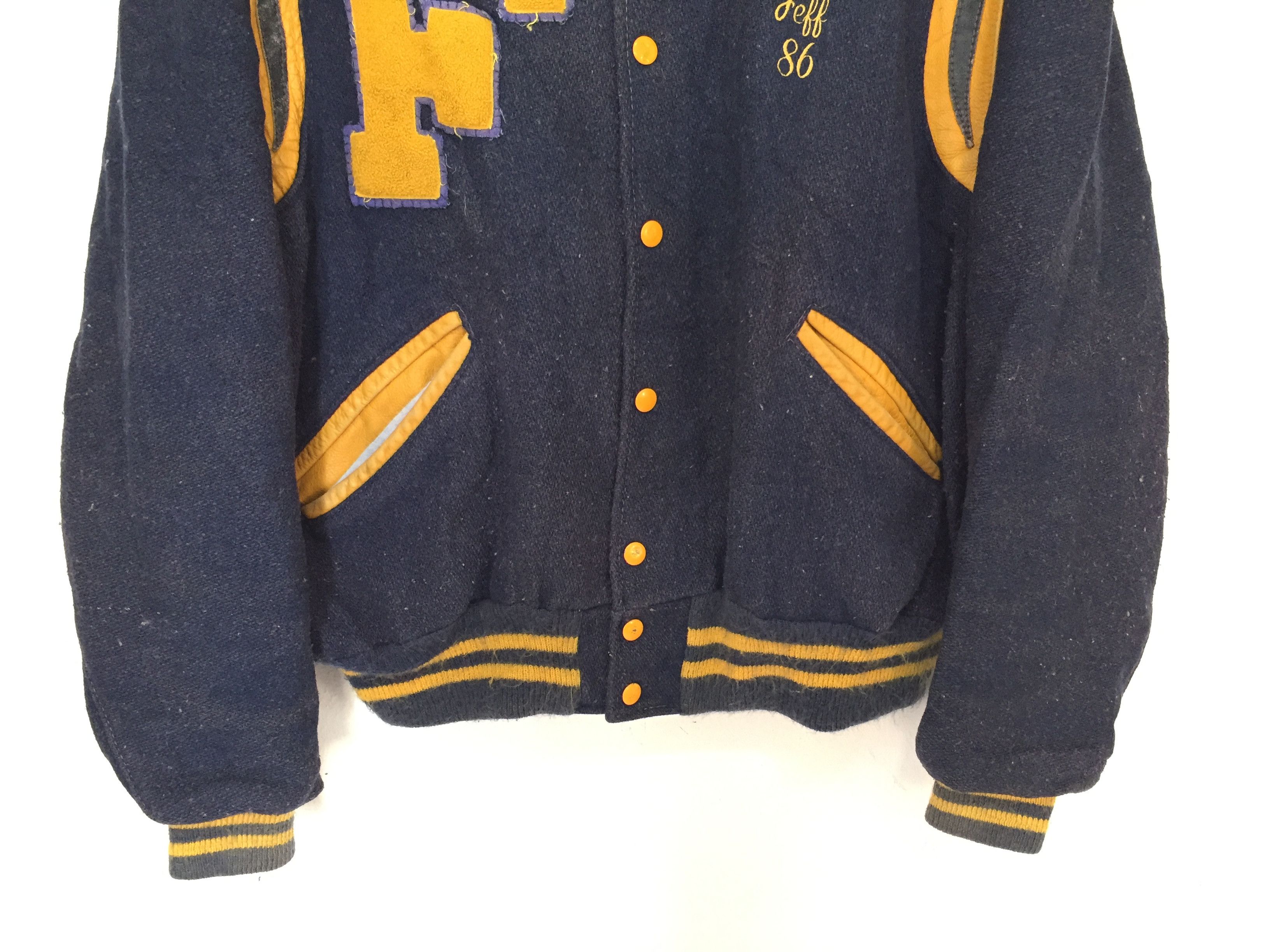 Vintage 70's Findlay trojans wool teddy varsity jacket Size US M / EU 48-50 / 2 - 7 Thumbnail