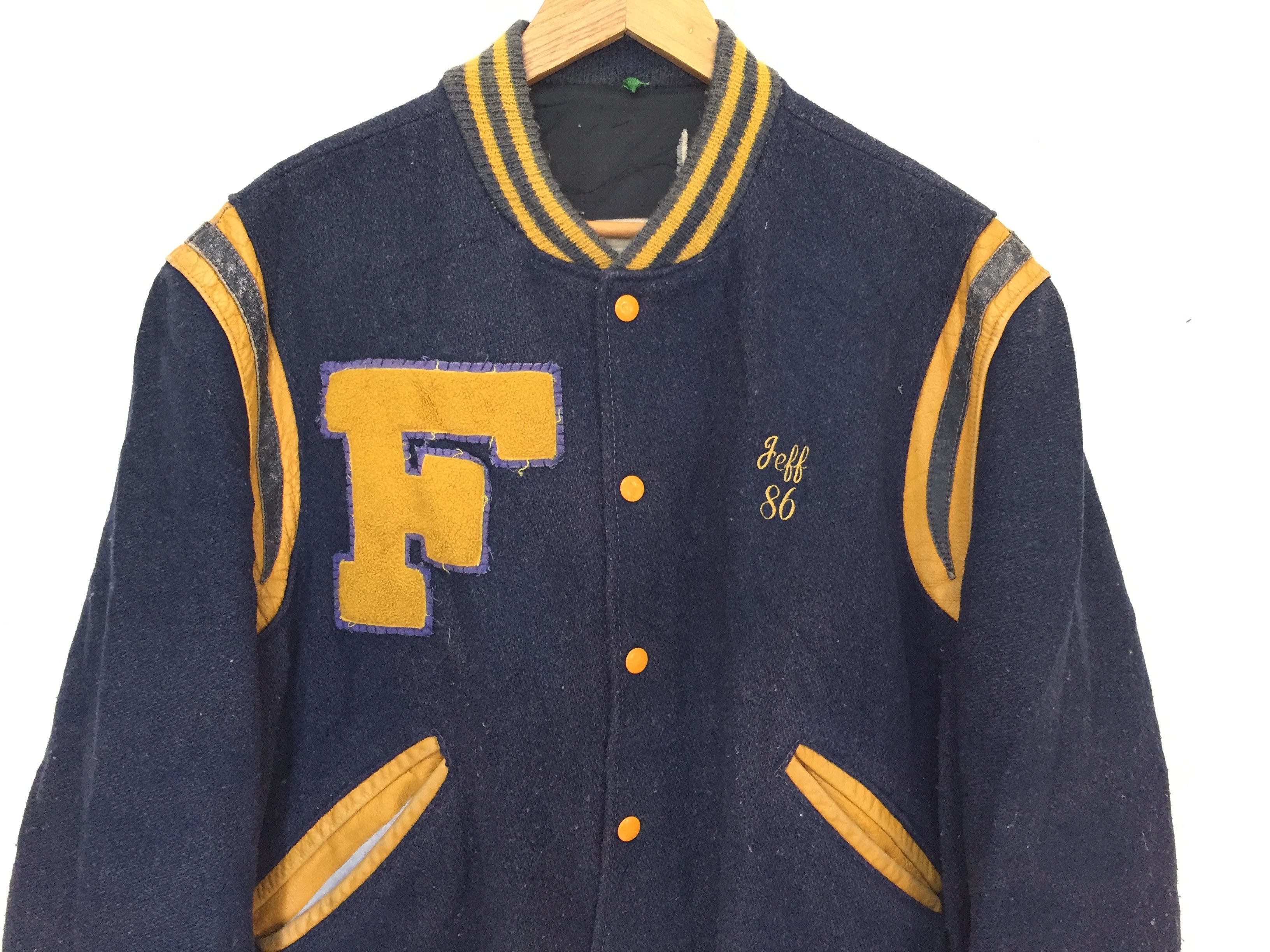 Vintage 70's Findlay trojans wool teddy varsity jacket Size US M / EU 48-50 / 2 - 8 Thumbnail