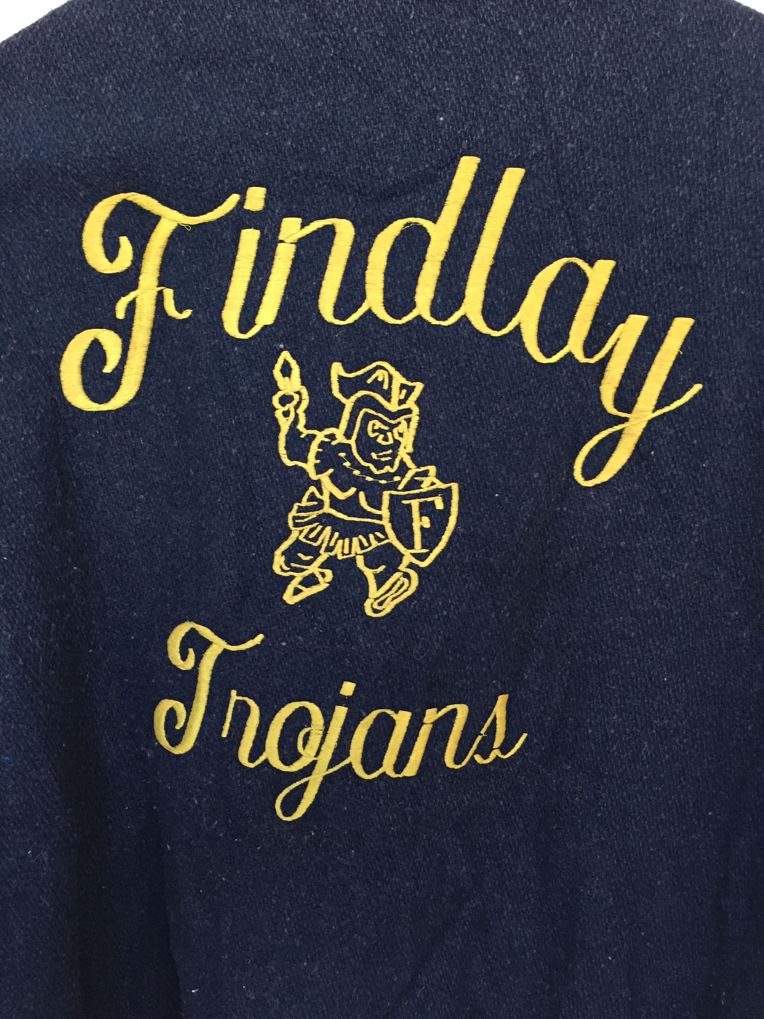 Vintage 70's Findlay trojans wool teddy varsity jacket Size US M / EU 48-50 / 2 - 4 Thumbnail