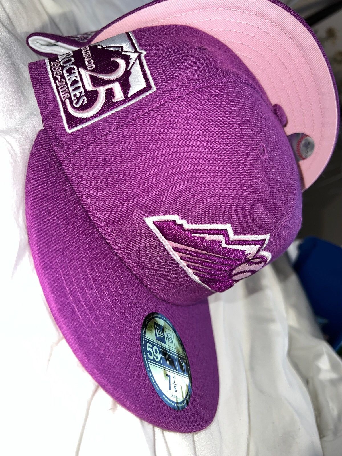 New Era Exclusive Colorado Rockies Fitted Grape Rockies Pink UV 1/8 Size ONE SIZE - 5 Thumbnail