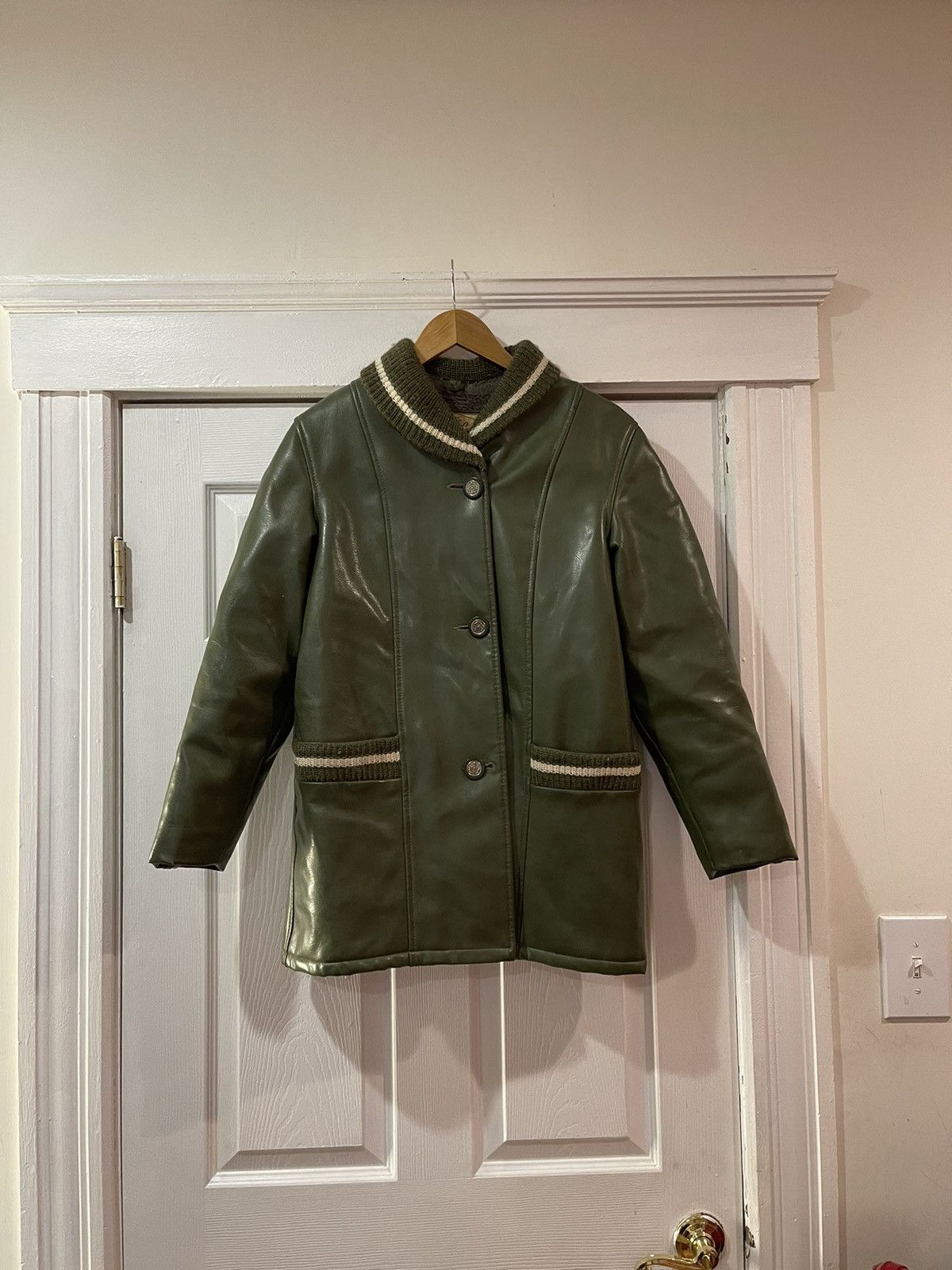 Vintage 1990 leather varsity coat Size US M / EU 48-50 / 2 - 1 Thumbnail