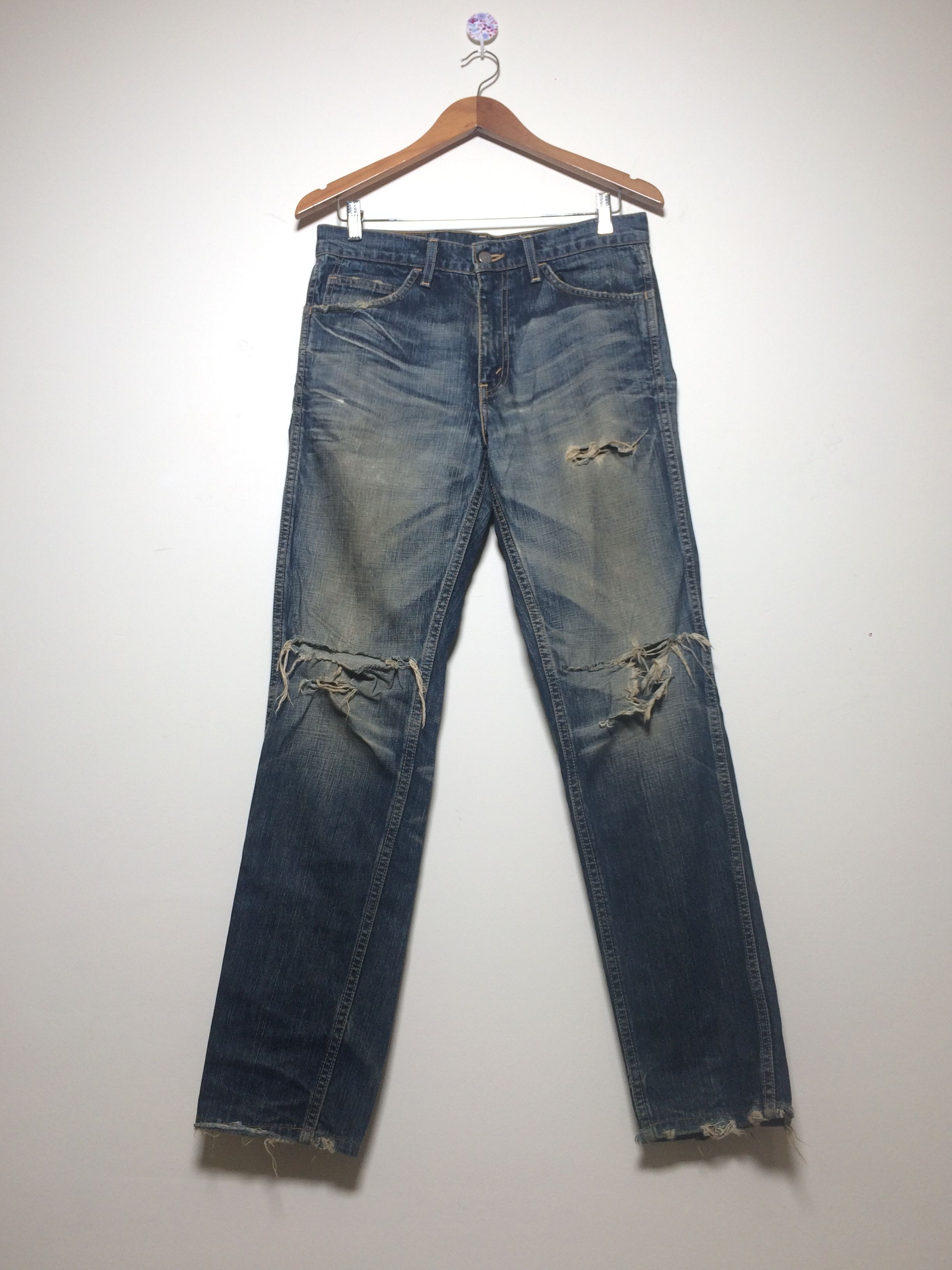 Levi's × Vintage Vtg 90's Levis 606 Distressed Ripped Slim Fit Jeans Size US 30 / EU 46 - 1 Thumbnail