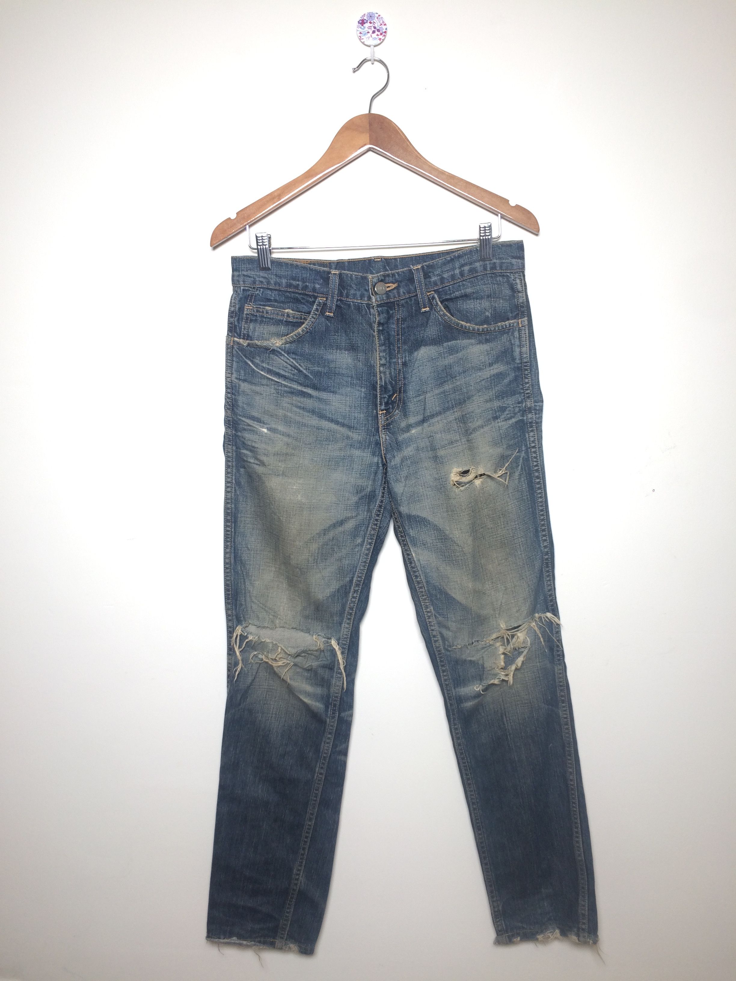 Levi's × Vintage Vtg 90's Levis 606 Distressed Ripped Slim Fit Jeans Size US 30 / EU 46 - 2 Thumbnail
