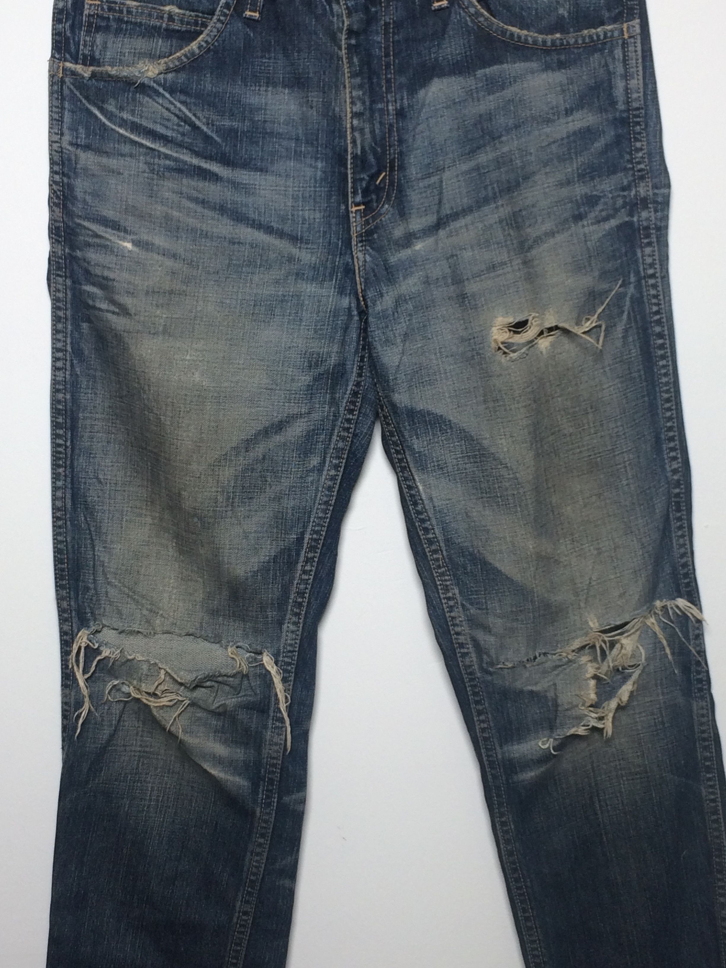 Levi's × Vintage Vtg 90's Levis 606 Distressed Ripped Slim Fit Jeans Size US 30 / EU 46 - 9 Thumbnail