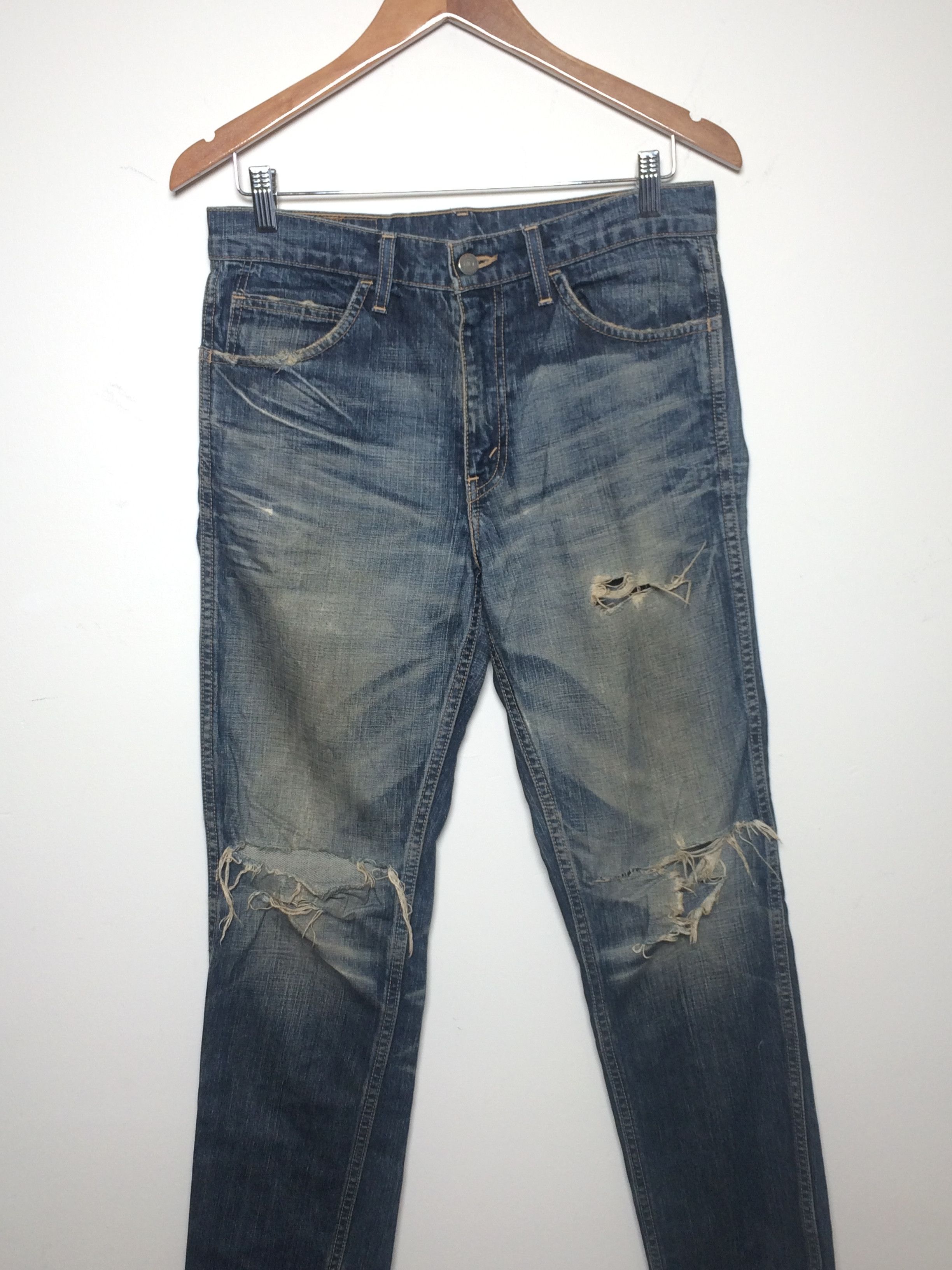 Levi's × Vintage Vtg 90's Levis 606 Distressed Ripped Slim Fit Jeans Size US 30 / EU 46 - 4 Thumbnail