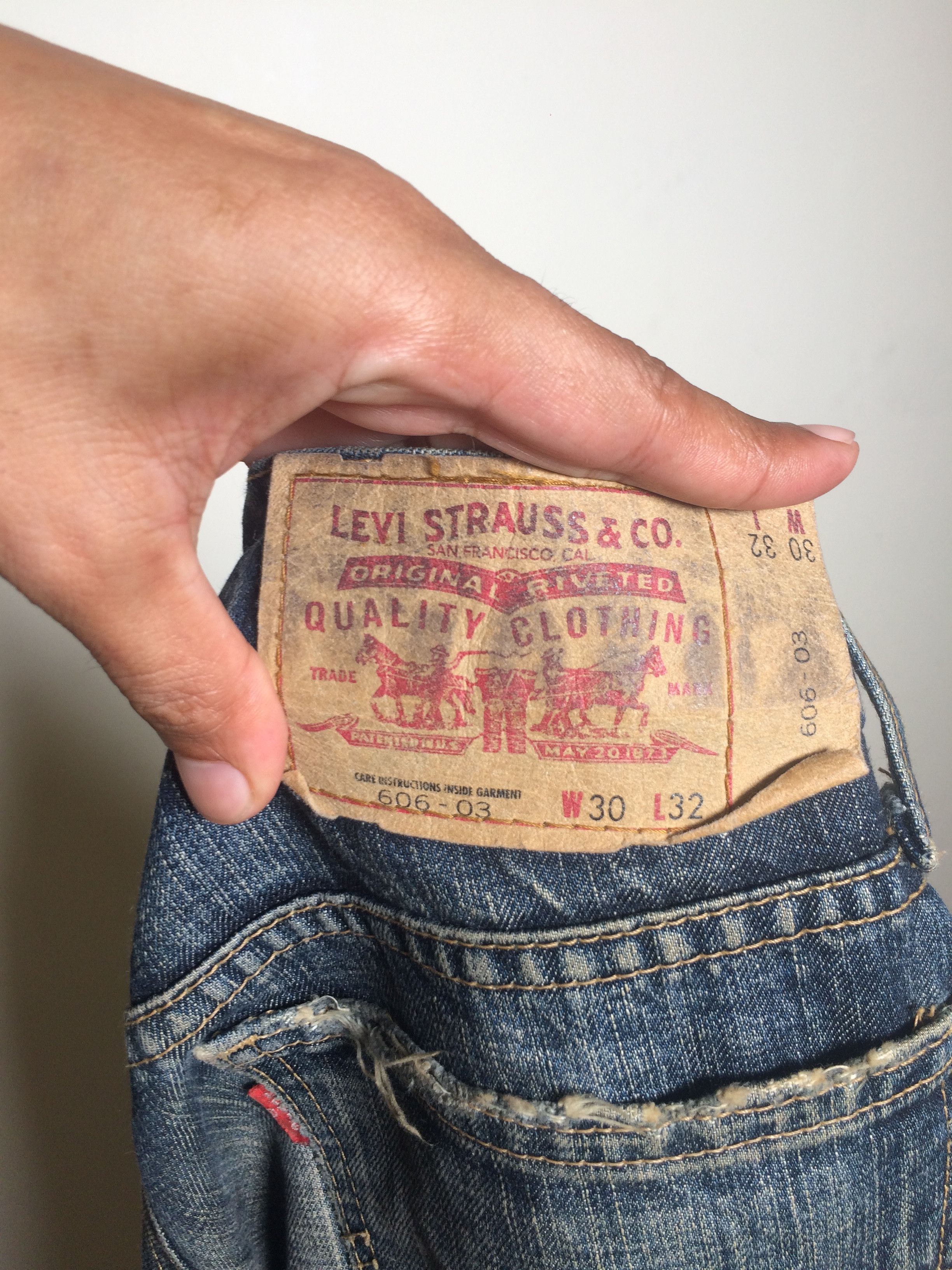 Levi's × Vintage Vtg 90's Levis 606 Distressed Ripped Slim Fit Jeans Size US 30 / EU 46 - 19 Thumbnail
