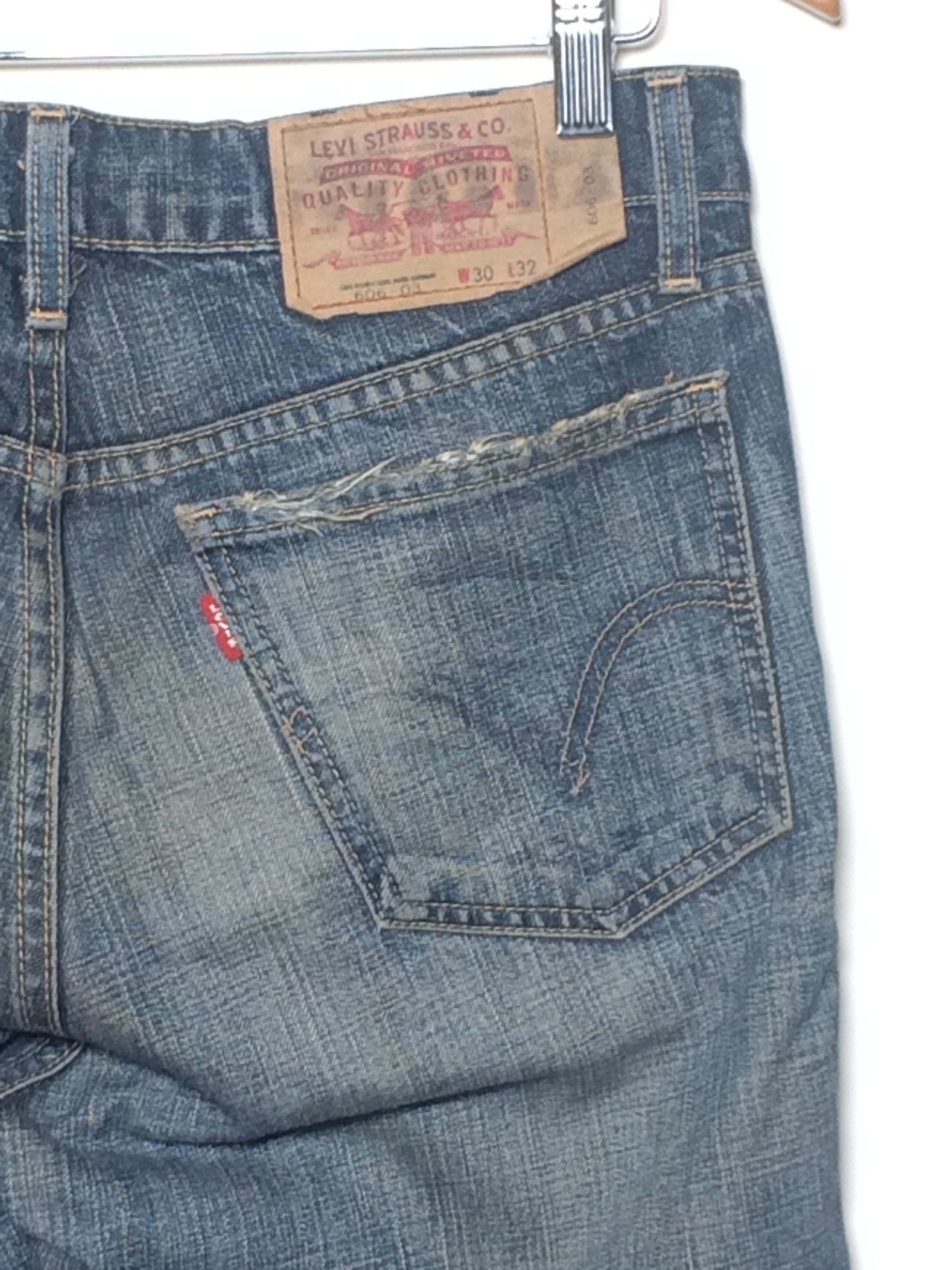 Levi's × Vintage Vtg 90's Levis 606 Distressed Ripped Slim Fit Jeans Size US 30 / EU 46 - 18 Thumbnail