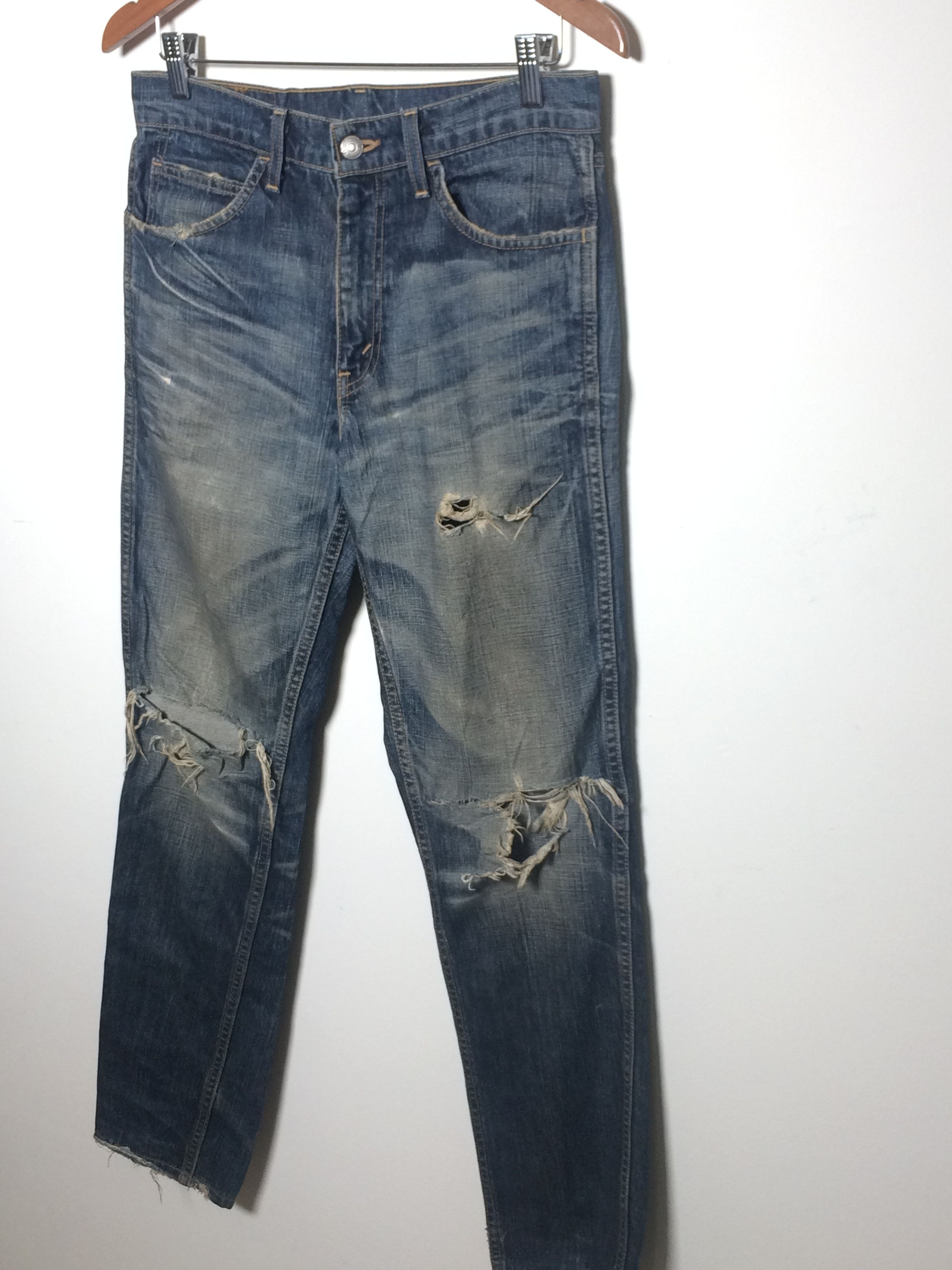 Levi's × Vintage Vtg 90's Levis 606 Distressed Ripped Slim Fit Jeans Size US 30 / EU 46 - 6 Thumbnail