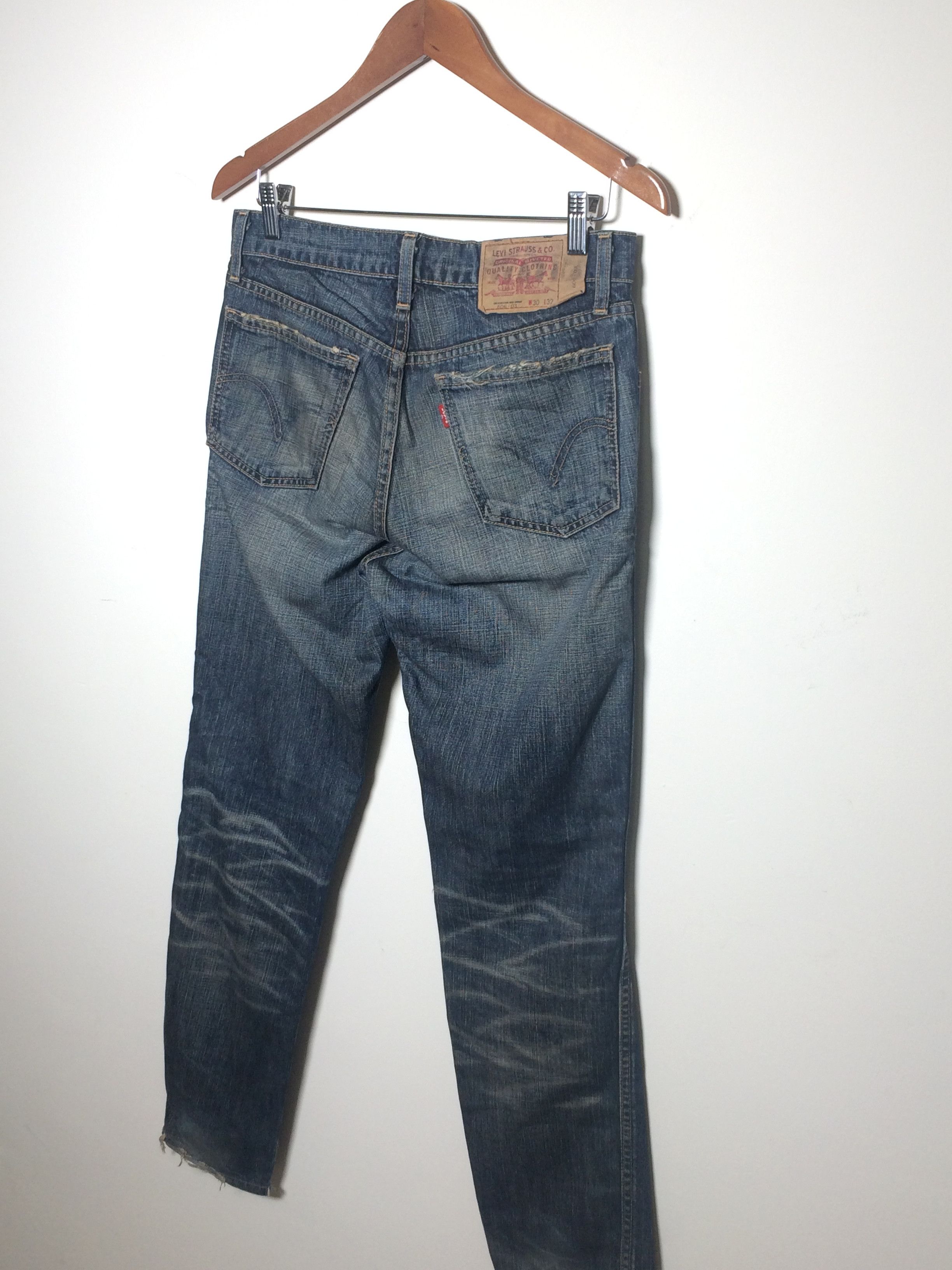 Levi's × Vintage Vtg 90's Levis 606 Distressed Ripped Slim Fit Jeans Size US 30 / EU 46 - 16 Thumbnail