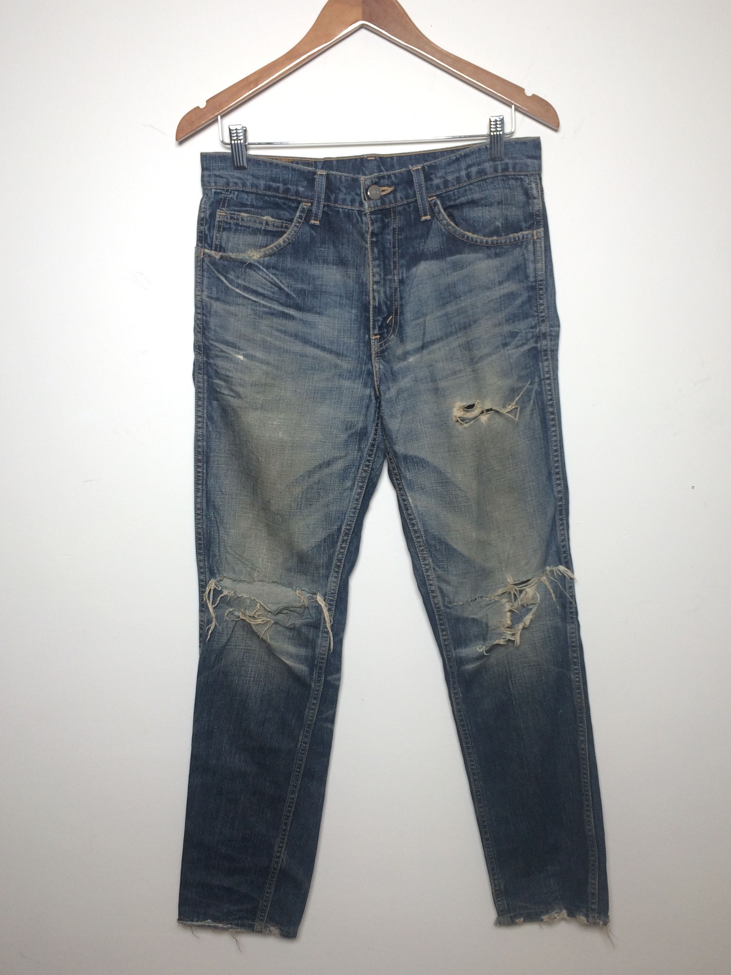 Levi's × Vintage Vtg 90's Levis 606 Distressed Ripped Slim Fit Jeans Size US 30 / EU 46 - 3 Thumbnail
