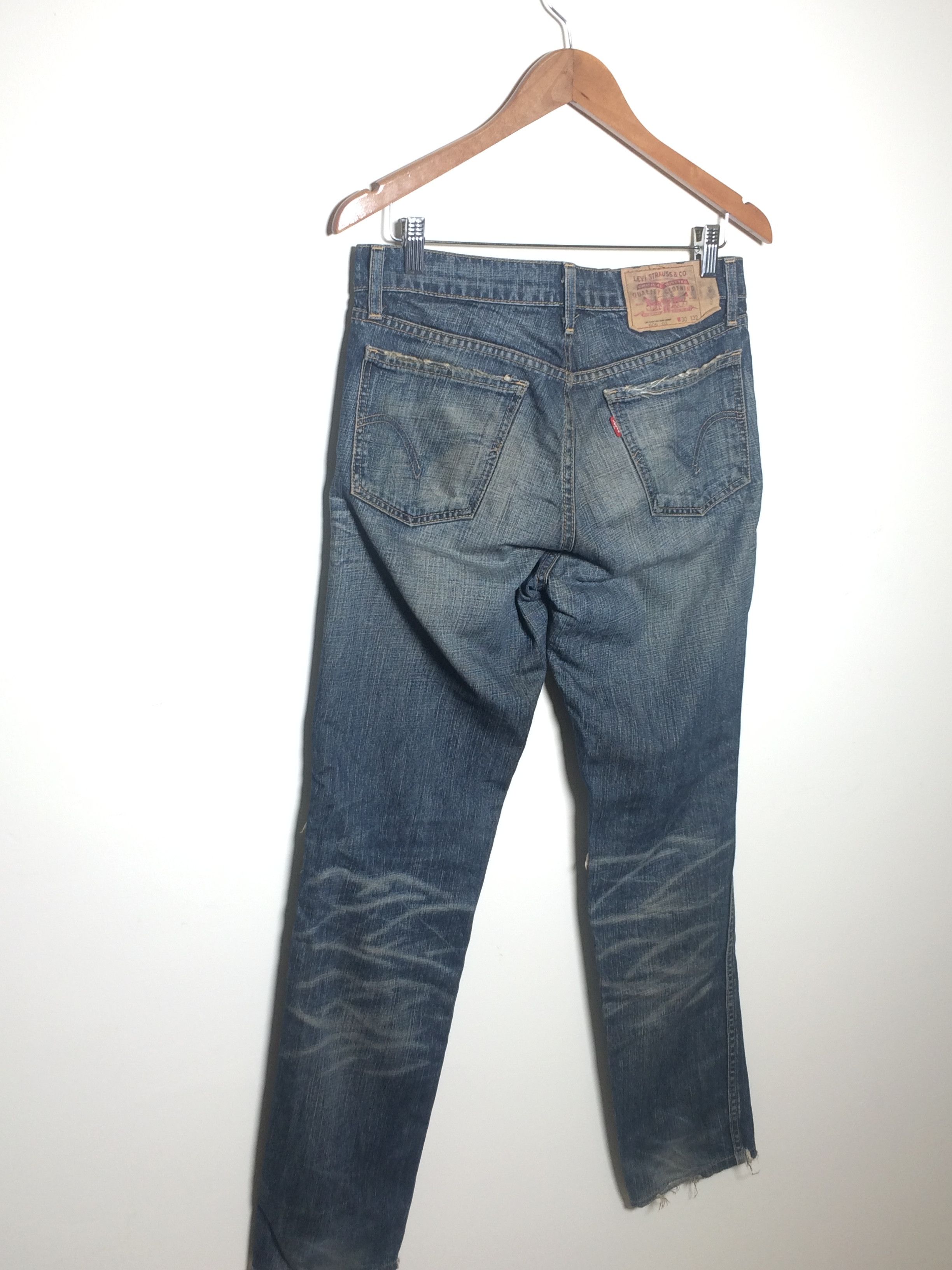 Levi's × Vintage Vtg 90's Levis 606 Distressed Ripped Slim Fit Jeans Size US 30 / EU 46 - 17 Thumbnail