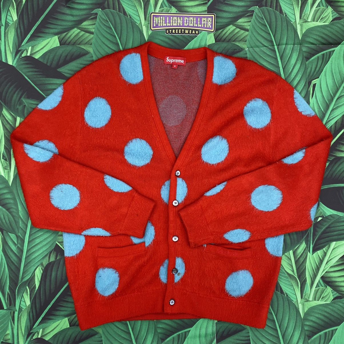 【セール】Supreme Brushed Polka Dot Cardigan Supreme Brushed Polka Dot Cardigan (SS20) - $168
