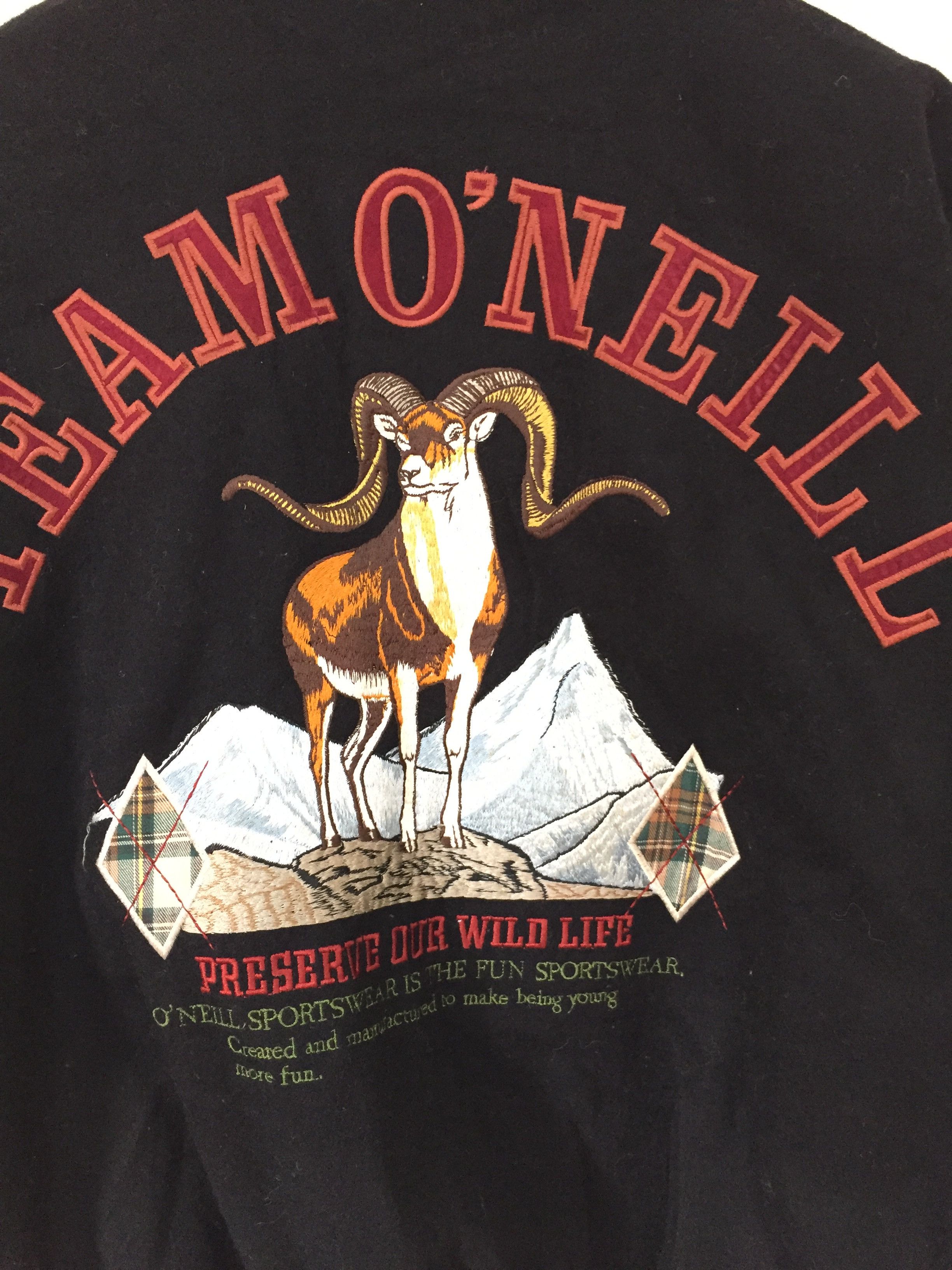 O'Neill 90's steinbock Embordered logo varsity Leather Sleeve Size US L / EU 52-54 / 3 - 5 Thumbnail