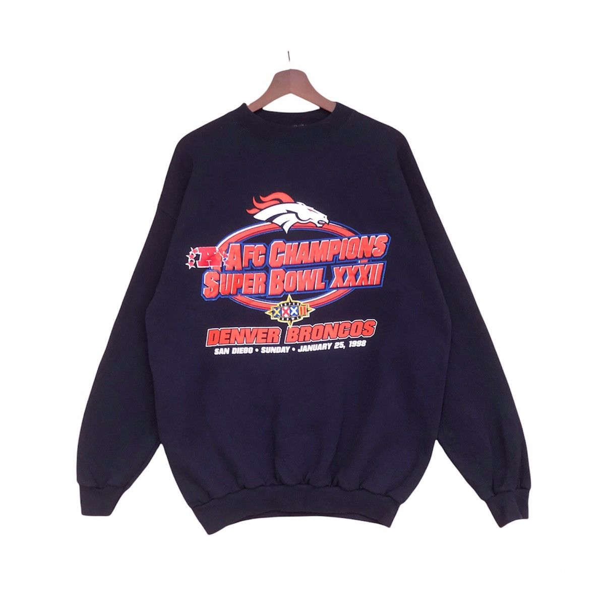 Vintage Vintage 1998 AFC champions super bowl crewneck polycotton Size US L / EU 52-54 / 3 - 1 Thumbnail