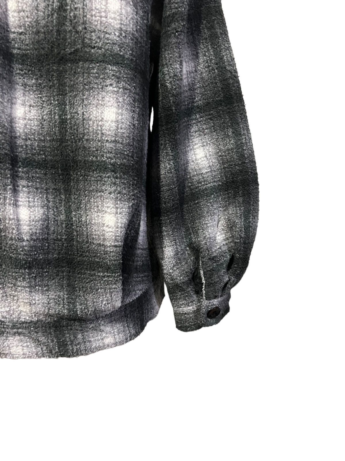 GU VINTAGE 90s SHADOW PLAID WOOL FULL ZIP WITH SHERPA COLLAR Size M / US 6-8 / IT 42-44 - 20 Thumbnail