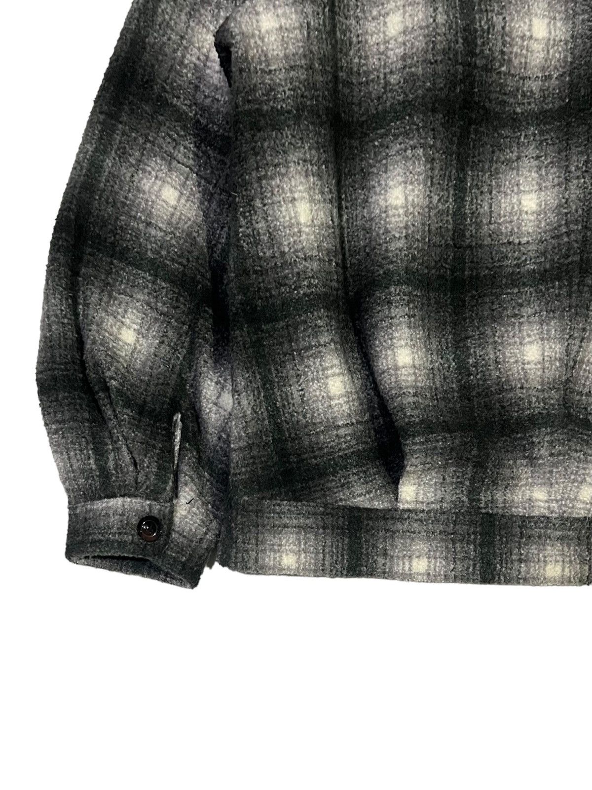 GU VINTAGE 90s SHADOW PLAID WOOL FULL ZIP WITH SHERPA COLLAR Size M / US 6-8 / IT 42-44 - 12 Thumbnail