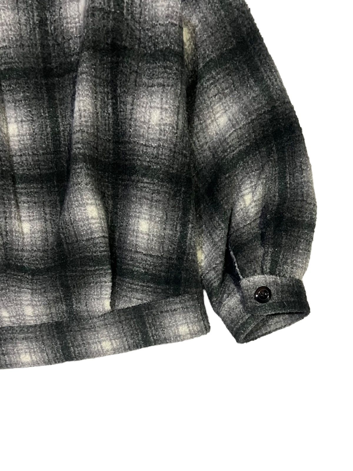 GU VINTAGE 90s SHADOW PLAID WOOL FULL ZIP WITH SHERPA COLLAR Size M / US 6-8 / IT 42-44 - 11 Thumbnail