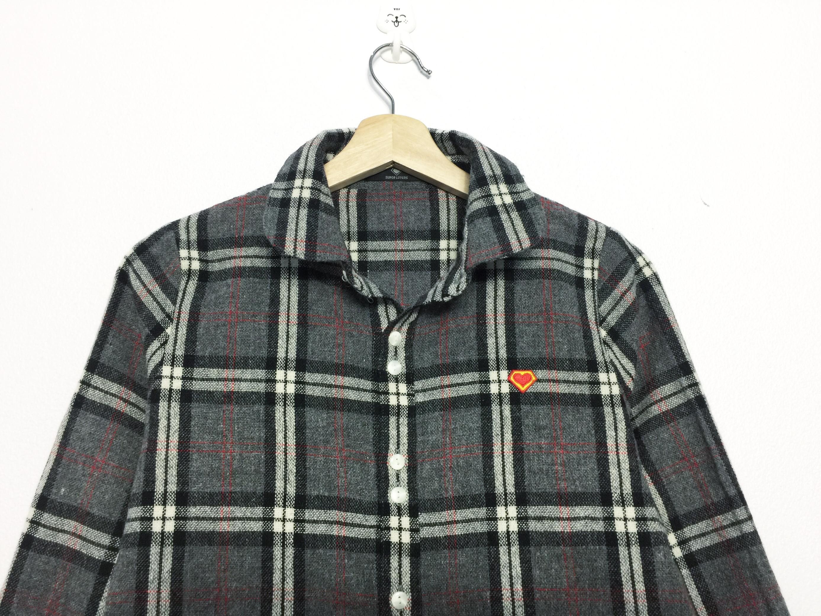 Japanese Brand Rare Super Lovers Tokyo Checkered Wool Flannel Size US M / EU 48-50 / 2 - 2 Thumbnail