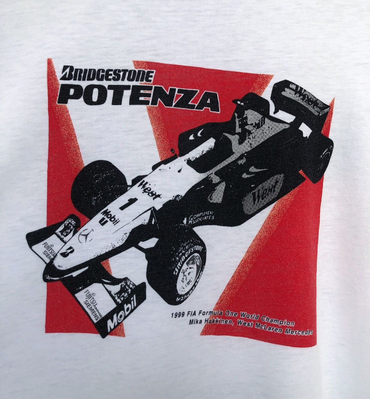 Mercedes-Benz Vtg 1999 Bridgestone F1 Champ Mika Hakkinen McLaren Mercedes Size US M / EU 48-50 / 2 - 3 Thumbnail